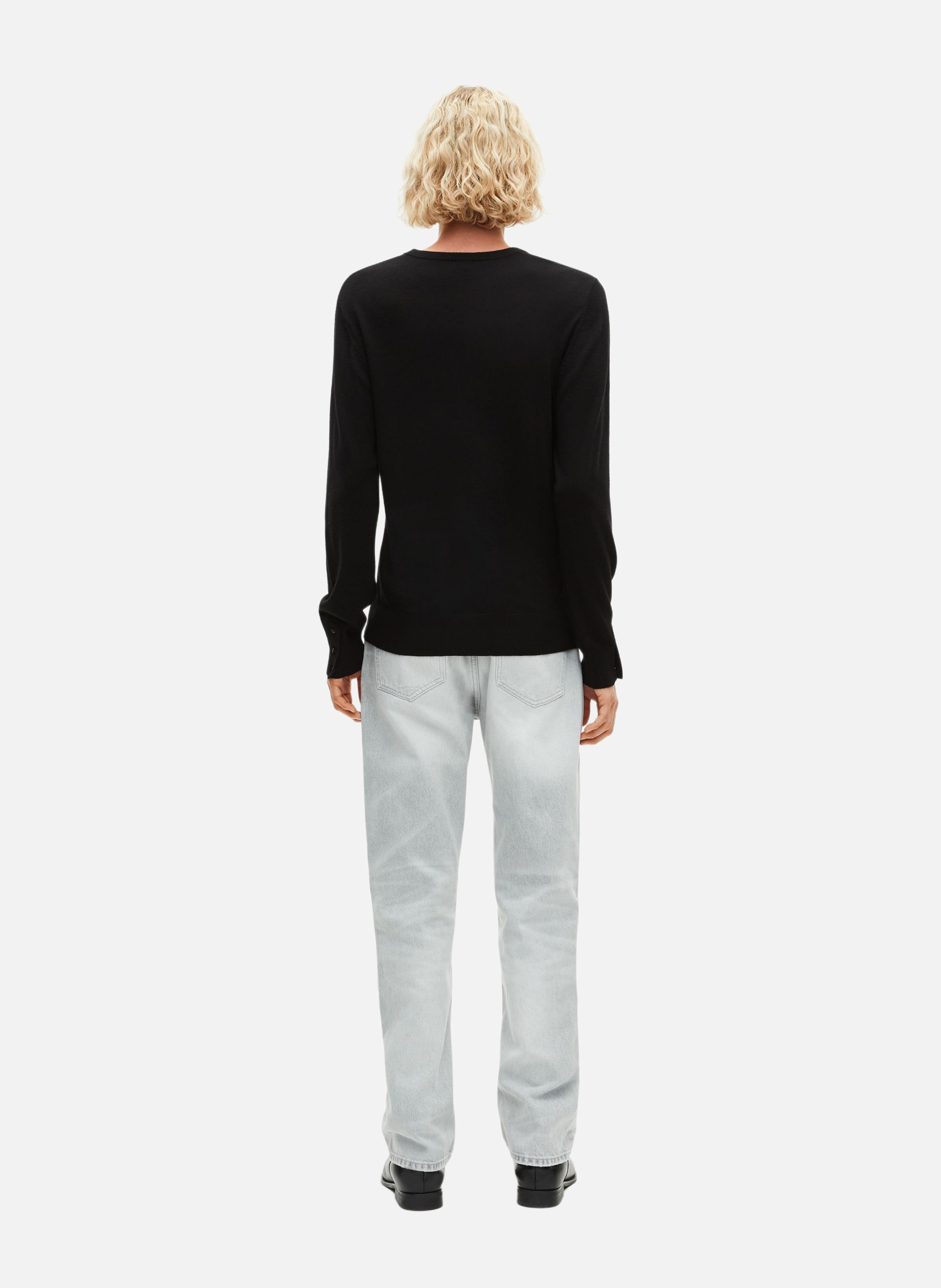 Pull col v en laine mérinos THE KOOPLES Noir