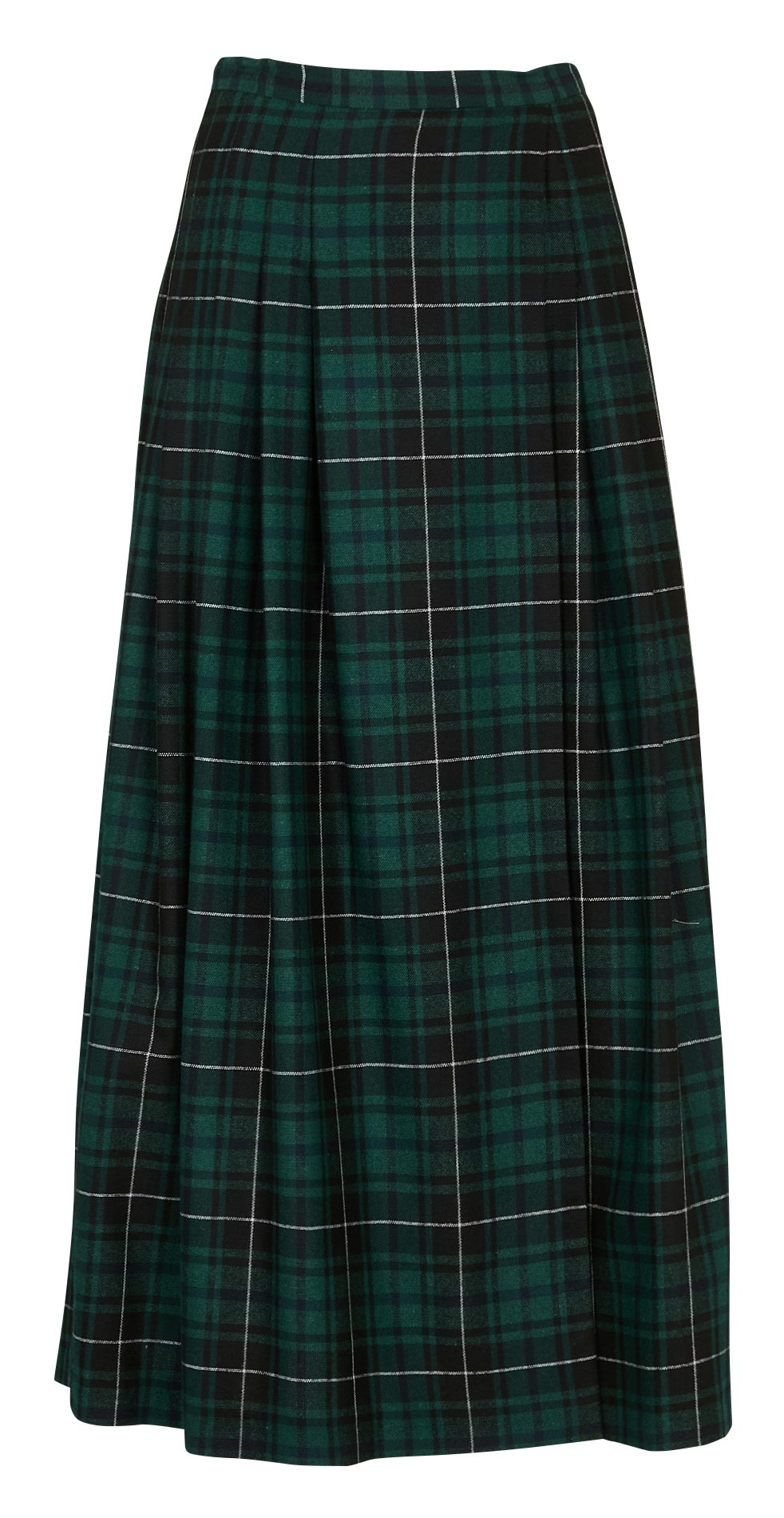 Lange, geruite rok IKKS Groen