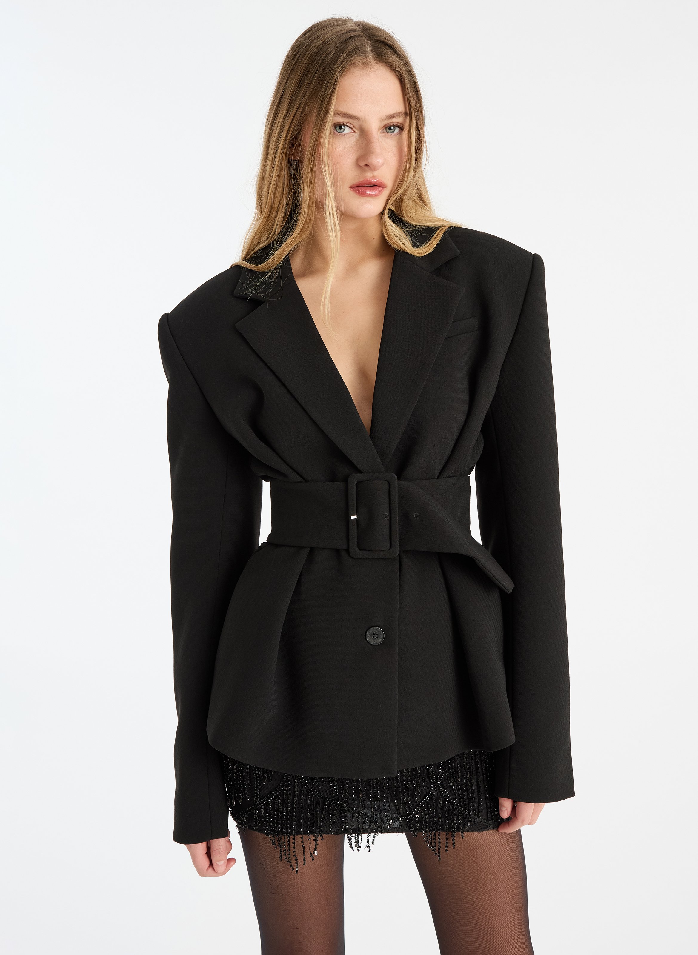 Tailored jacket in recycled fibers ROTATE Black