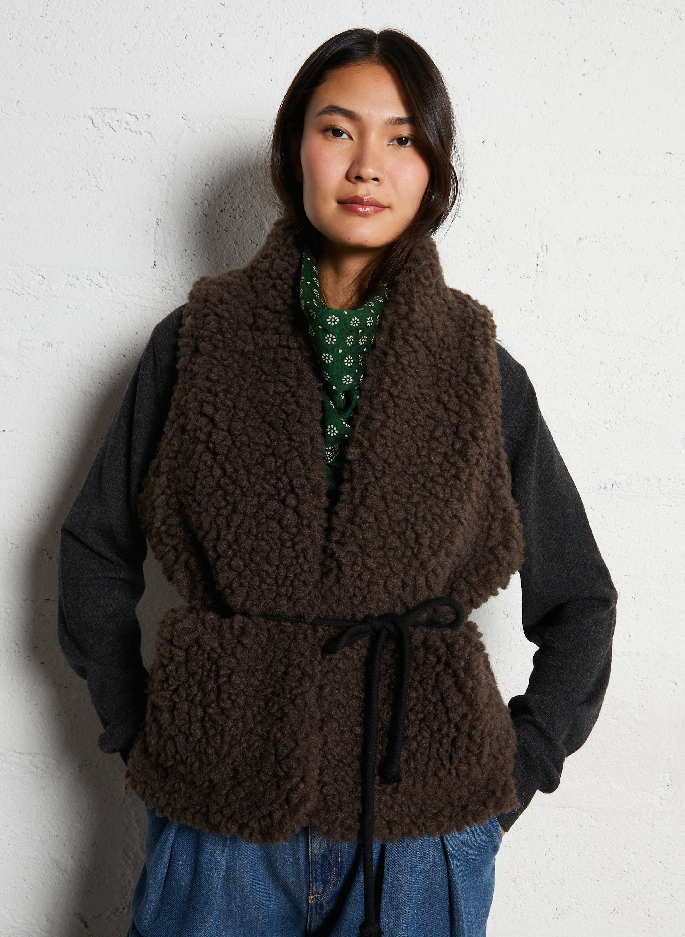 Jasje met opstaande kraag van sherpa LEON & HARPER Bruin