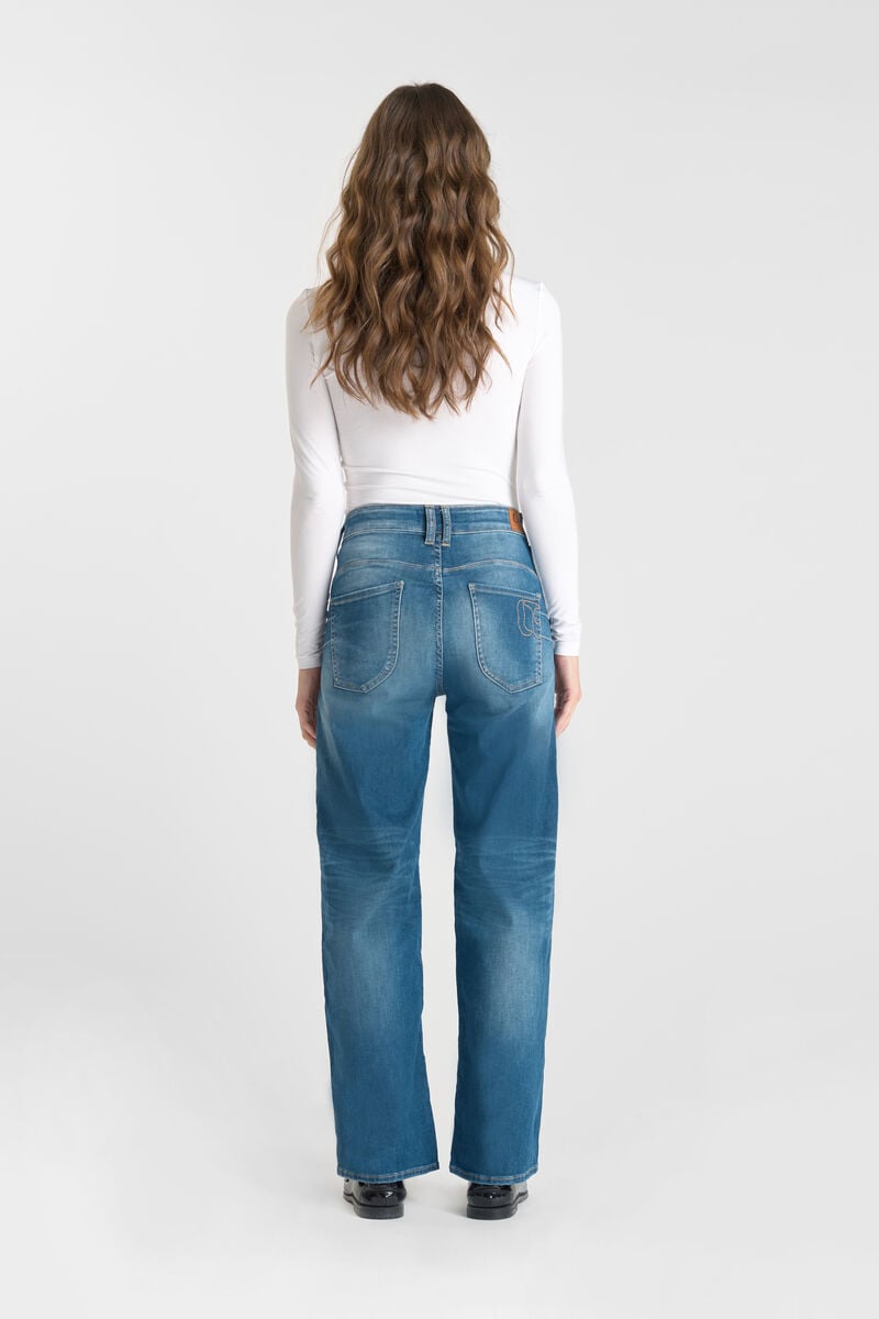High-waisted wide leg flare jeans, 7/8 length, 34 inseam LE TEMPS DES CERISES Blue