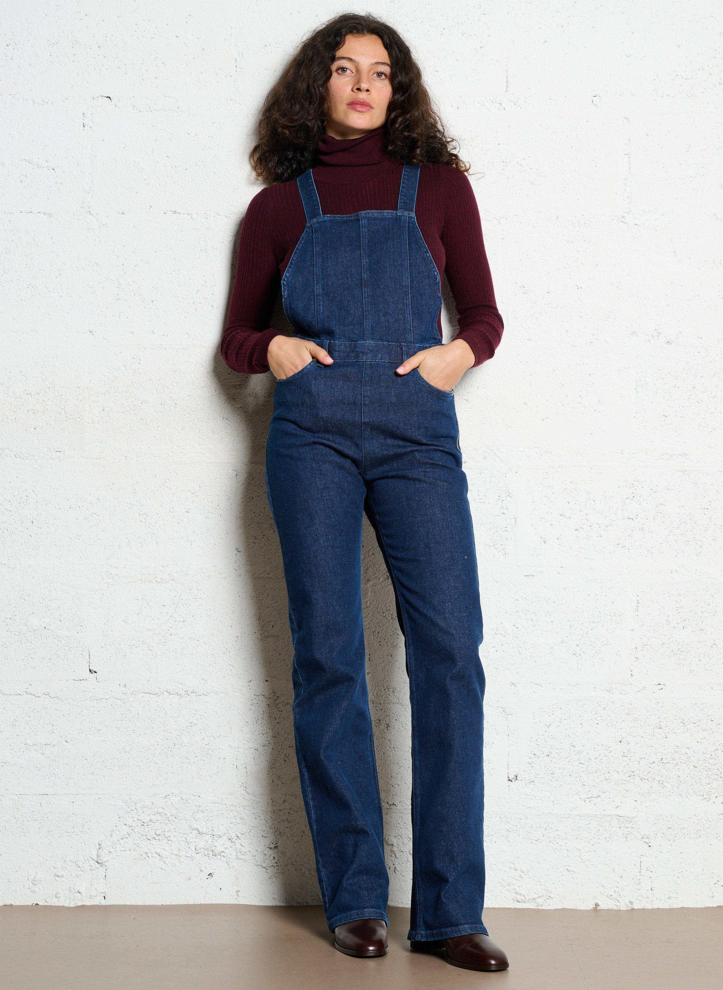 Salopette bootcut en coton mélangé IKKS Bleu
