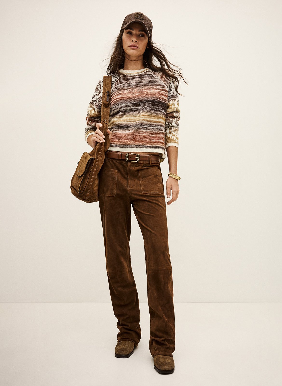 Pull droit col rond en laine BA&SH Multicolore