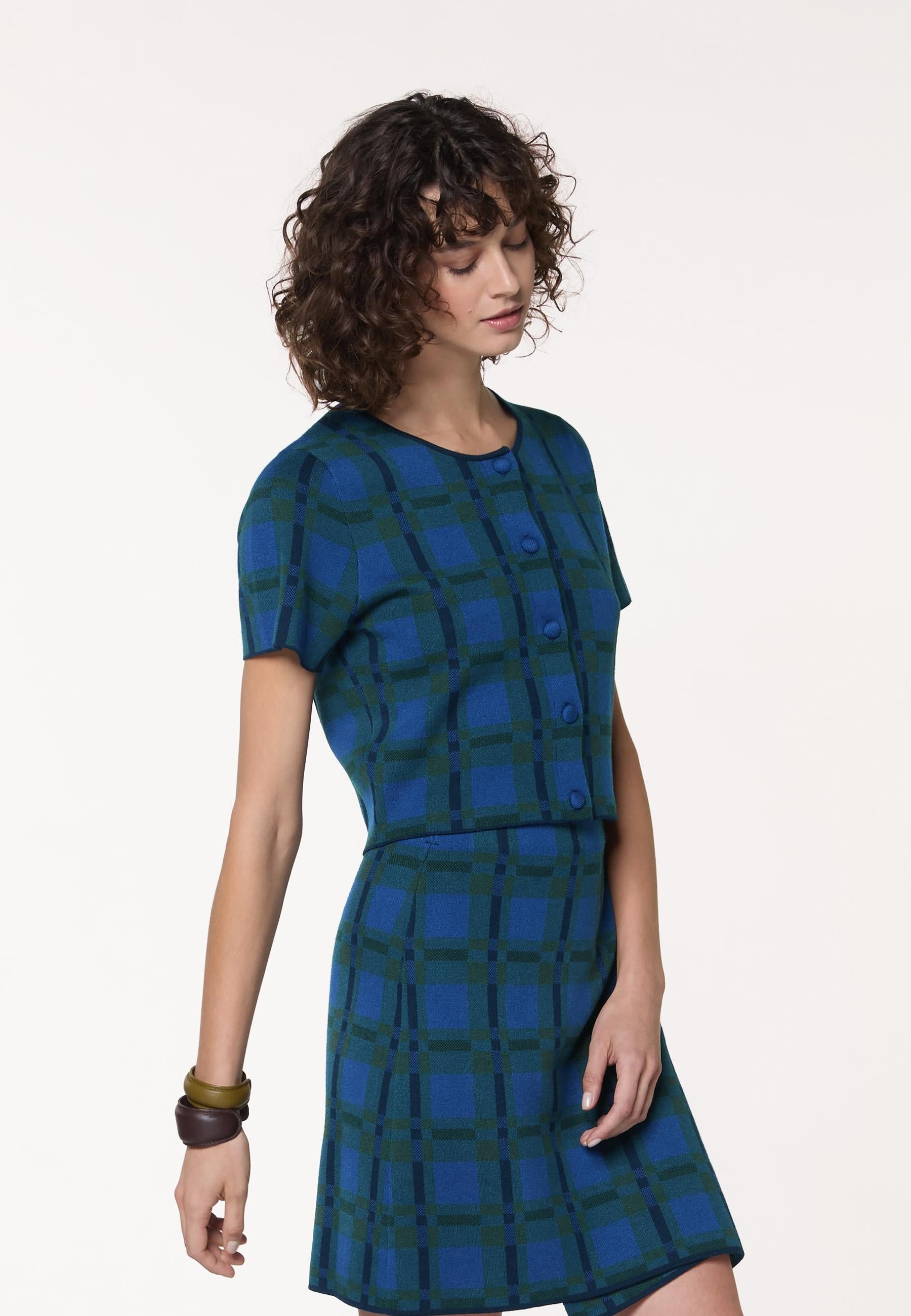 Short checkered knit shirt RODIER Blue