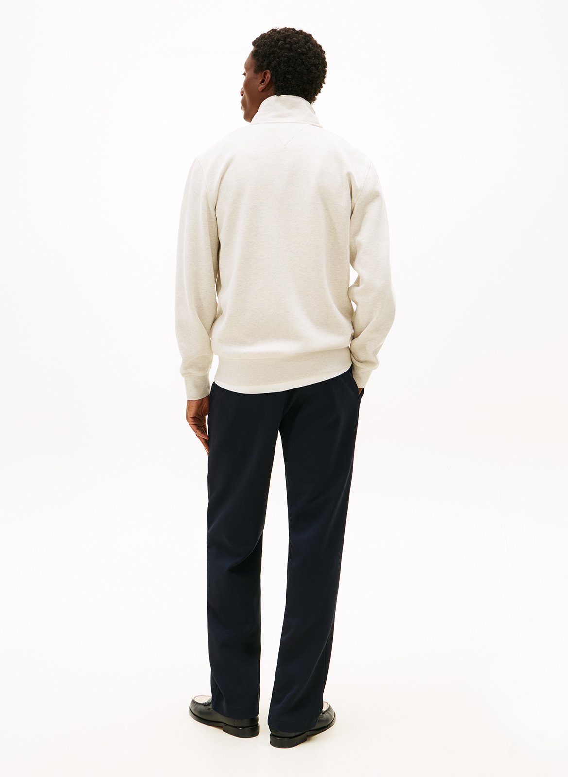 Sweat droit col montant en coton mélangé TOMMY HILFIGER Beige