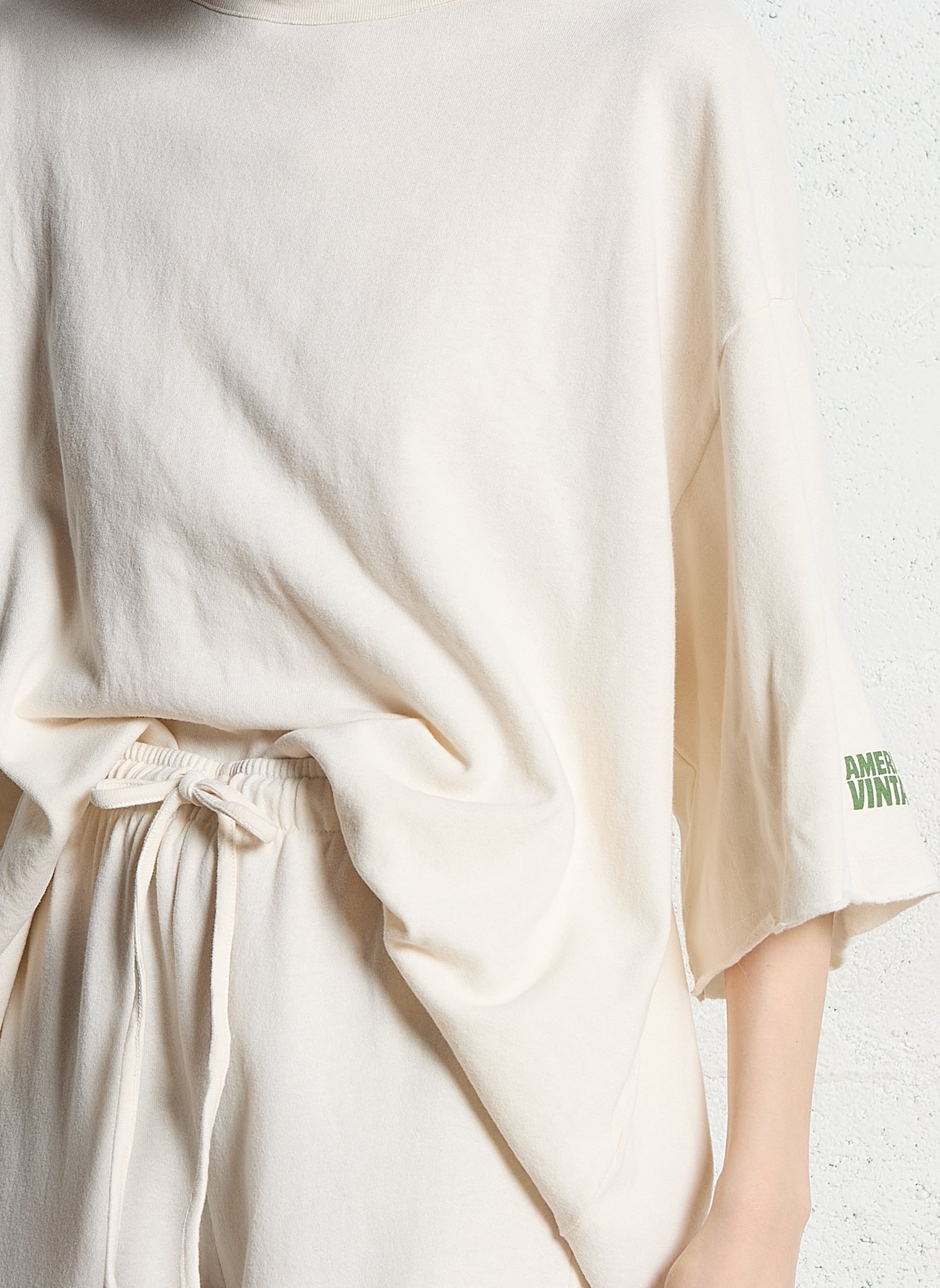 Oversized round-neck cotton T-shirt AMERICAN VINTAGE Beige