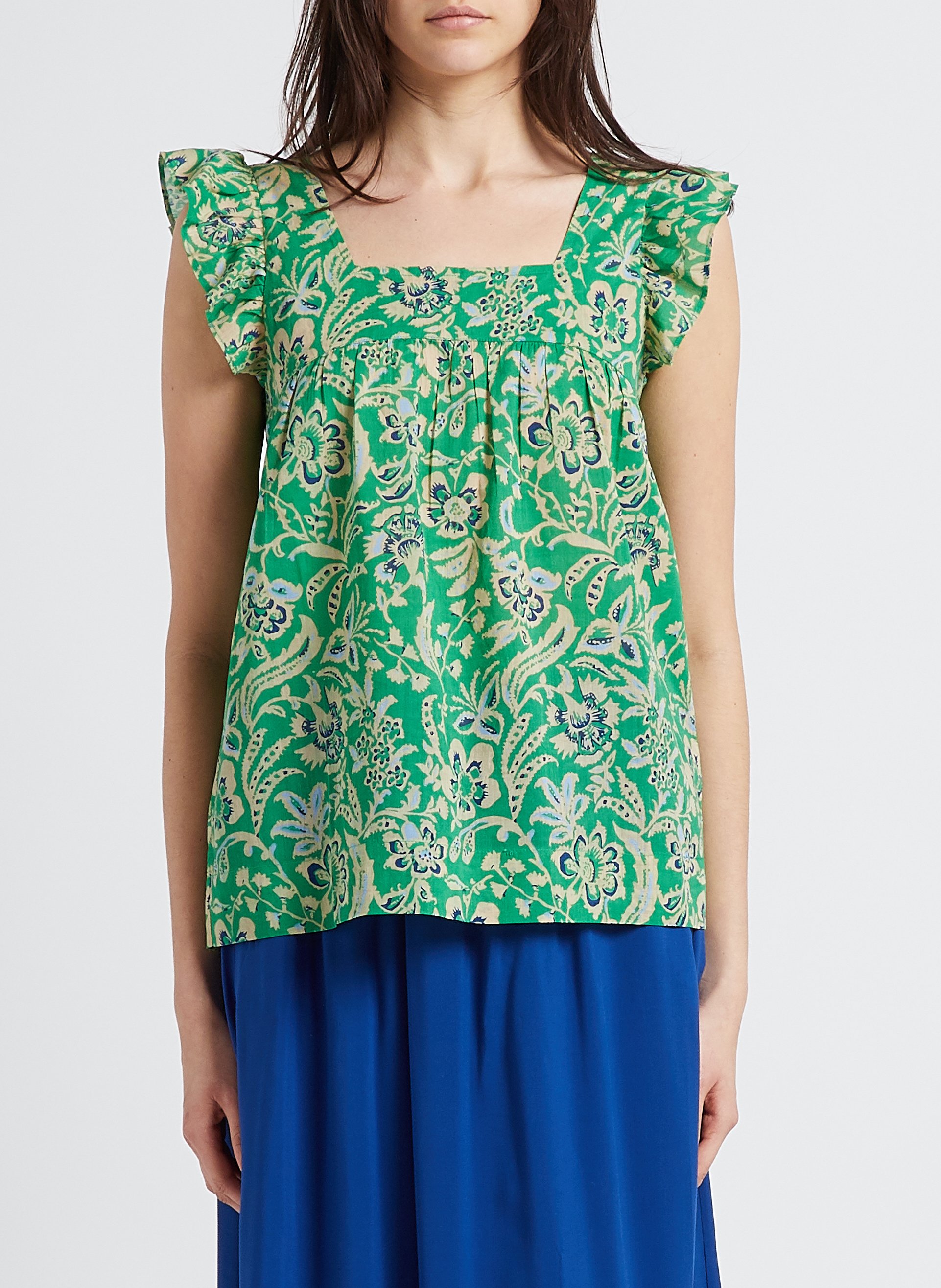 Geblümtes Top aus Baumwolle HARTFORD