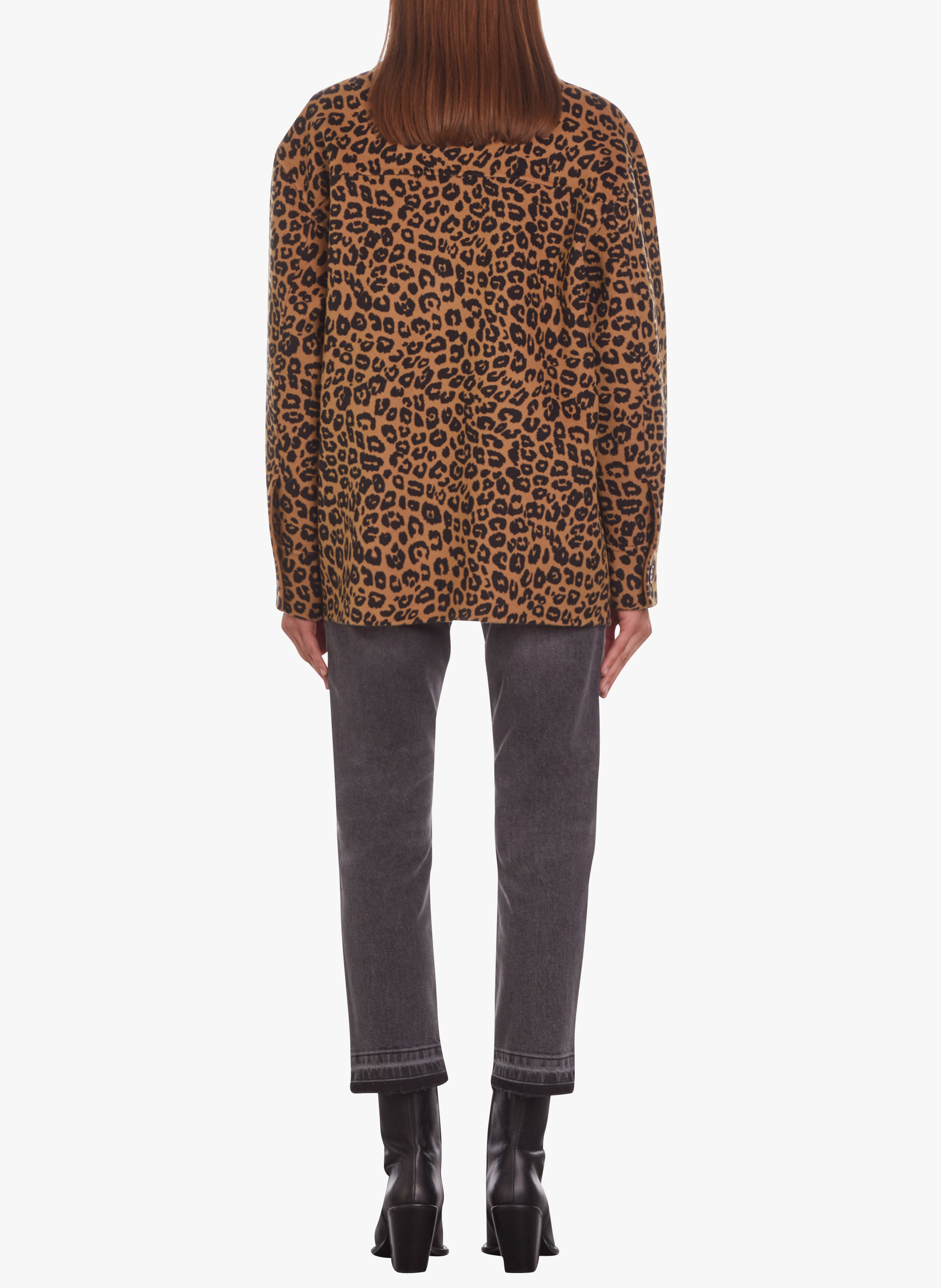 Leopard print wool-blend shirt with classic collar THE KOOPLES Multicolored