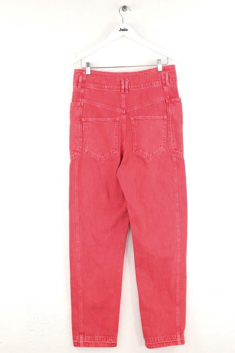 Cropped slim jeans with studs ISABEL MARANT ÉTOILE - SECONDE MAIN Red