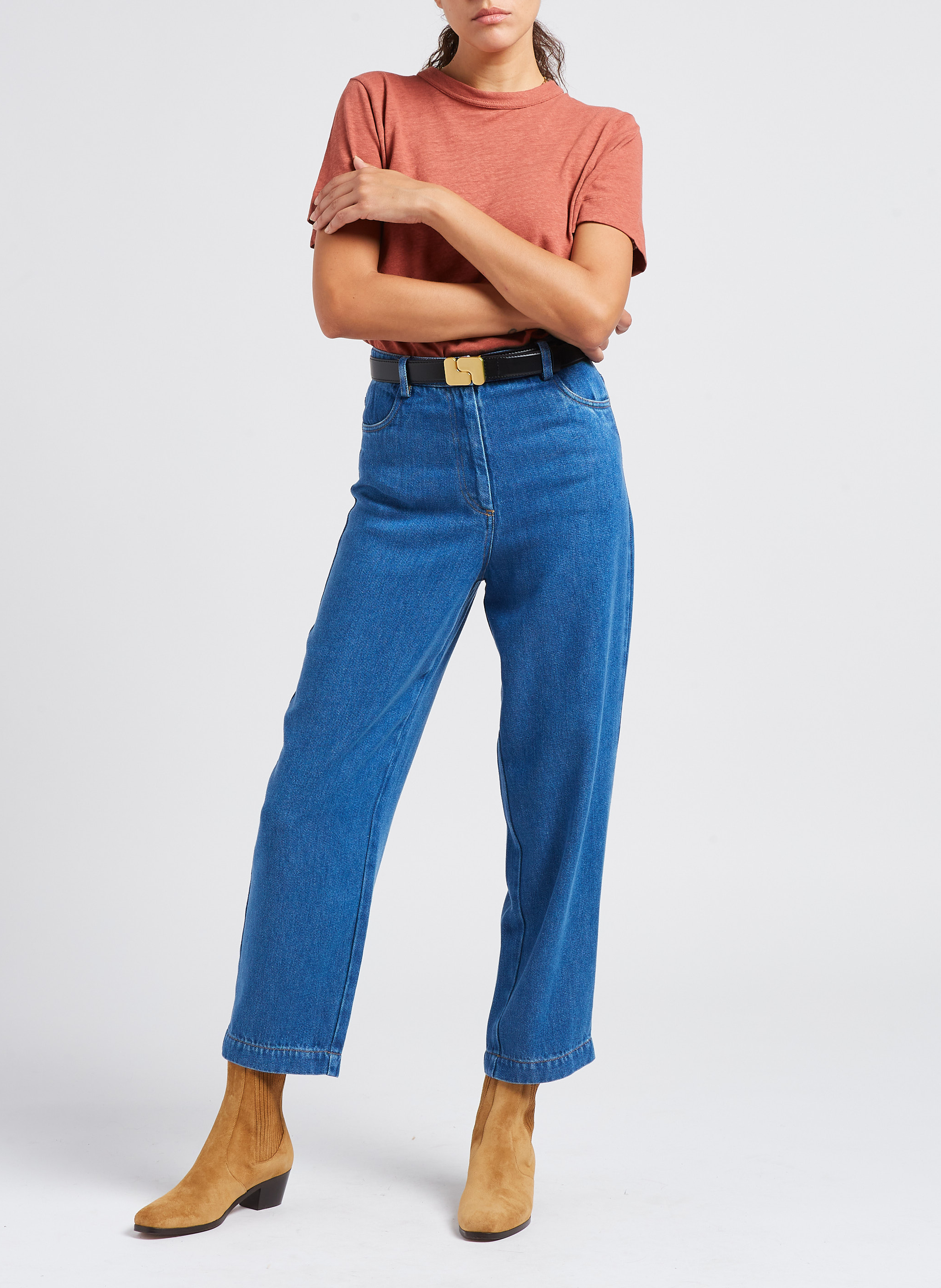 Glanzende, leren ceintuur SOEUR Zwart