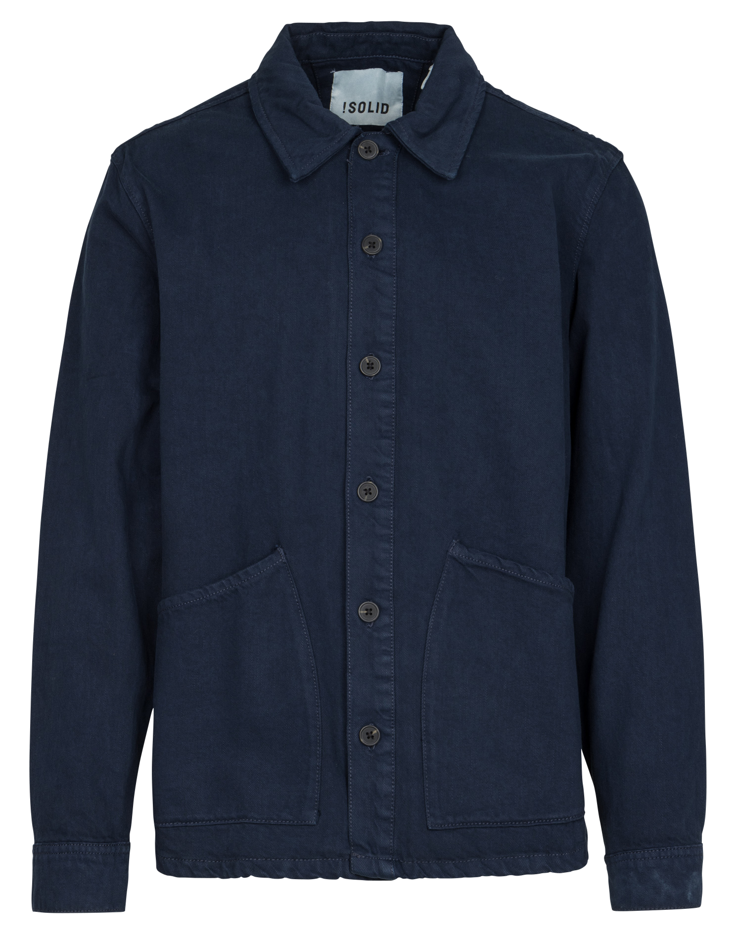 Vest mit klassischem Kragen aus Baumwolle SOLID Blau