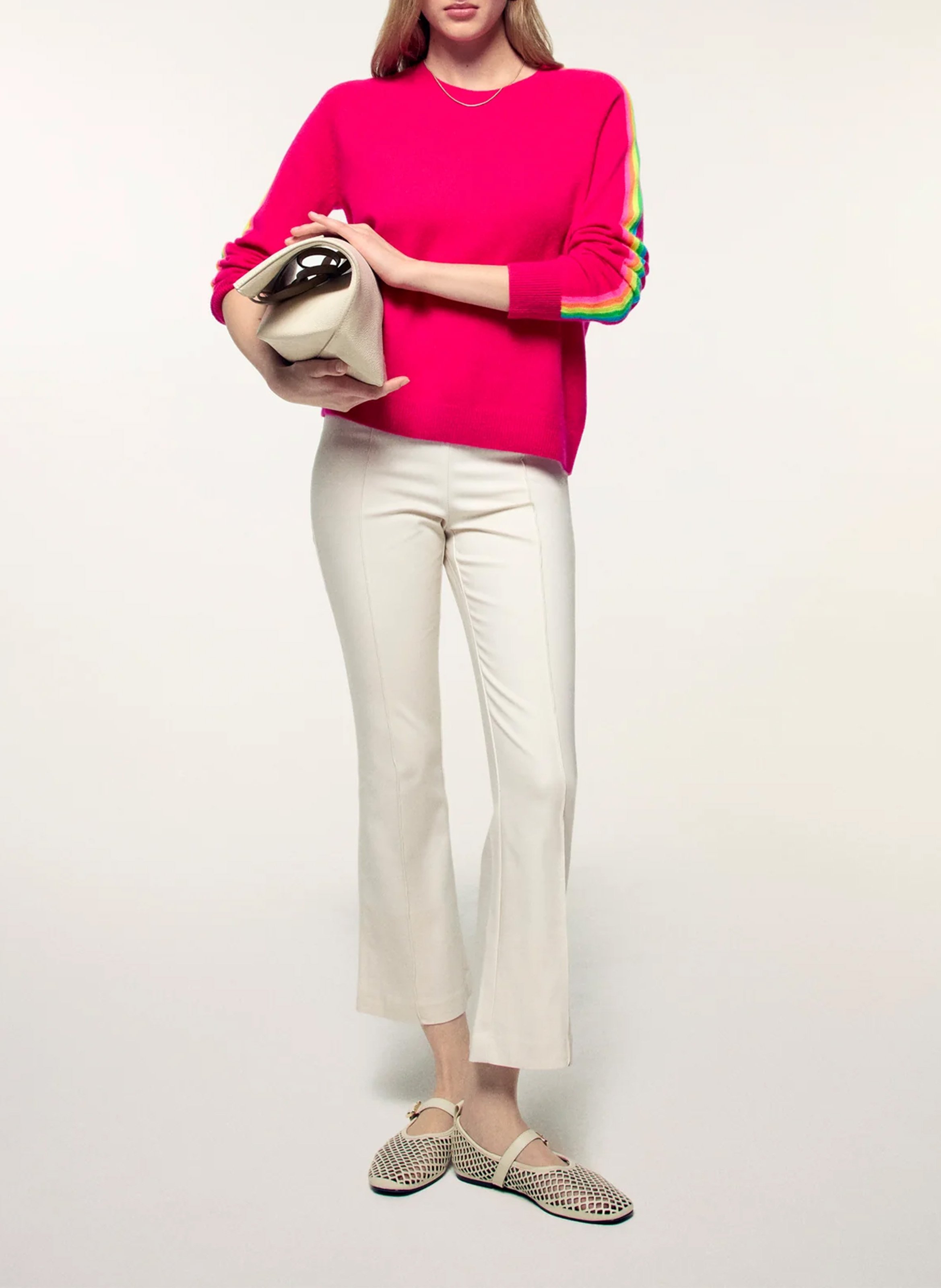 Pull court à manches imprimées en cachemire FROM FUTURE Rouge