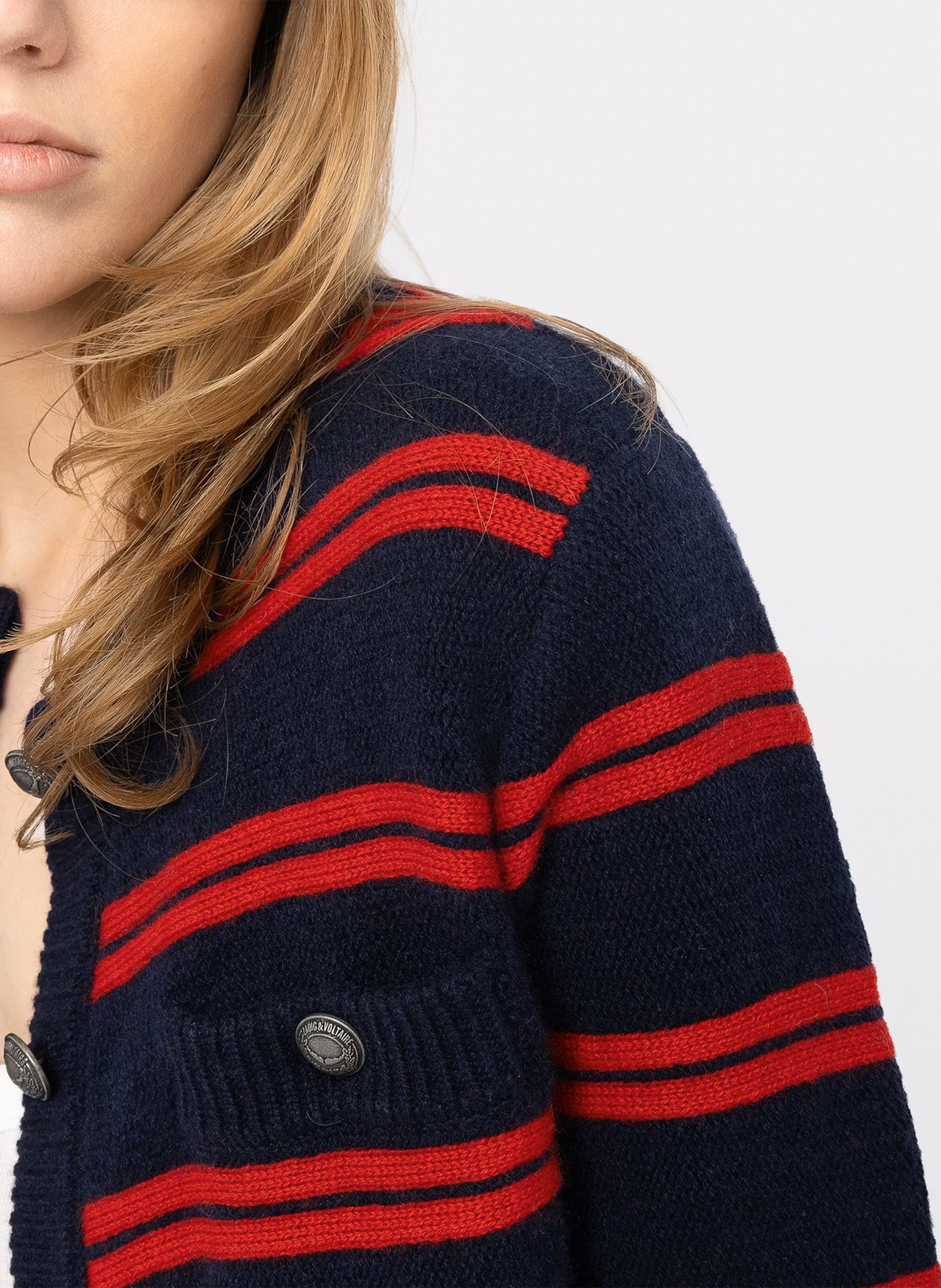 Recht vest met ronde hals van wol en kasjmier ZADIG&VOLTAIRE Blauw