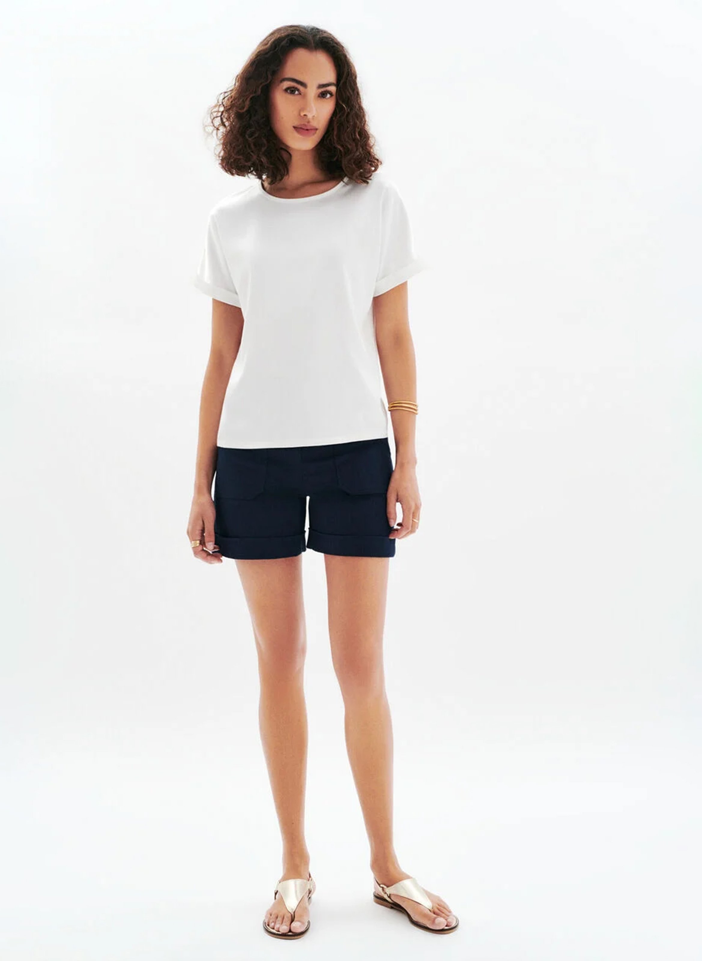 Tee-shirt fluide en satin CAROLL Beige