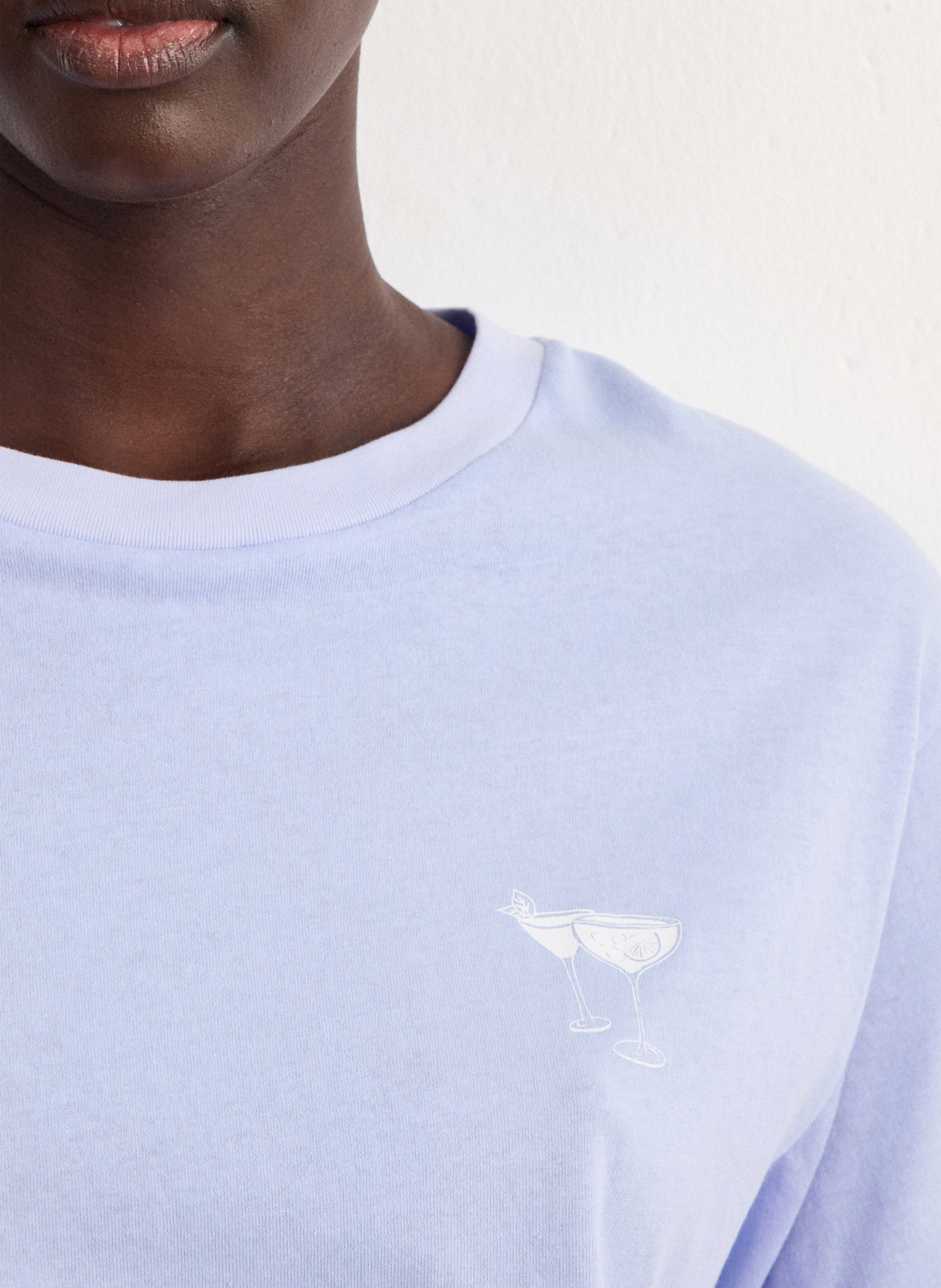 Einfarbiges Langarm-Top mit Rundhalsausschnitt PABLO Blau