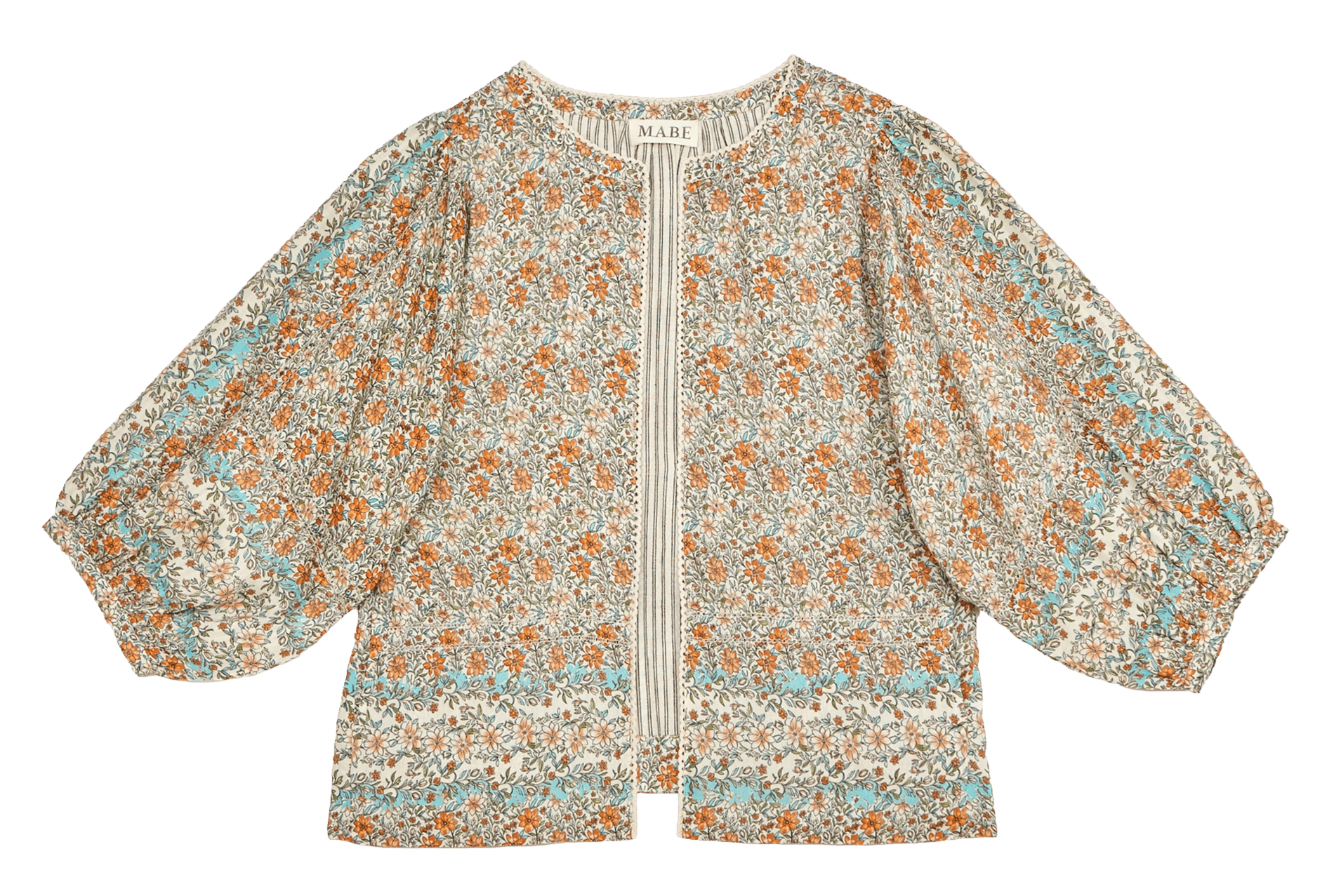 Recht katoenen jasje met ronde hals en print M.A.B.E Veelkleurig