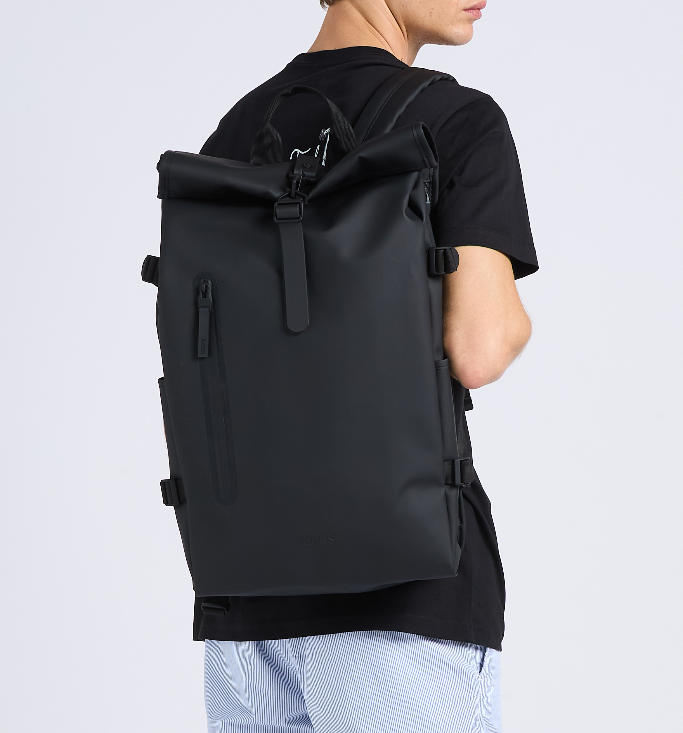 Wasserdichter Rolltop-Rucksack RAINS Schwarz