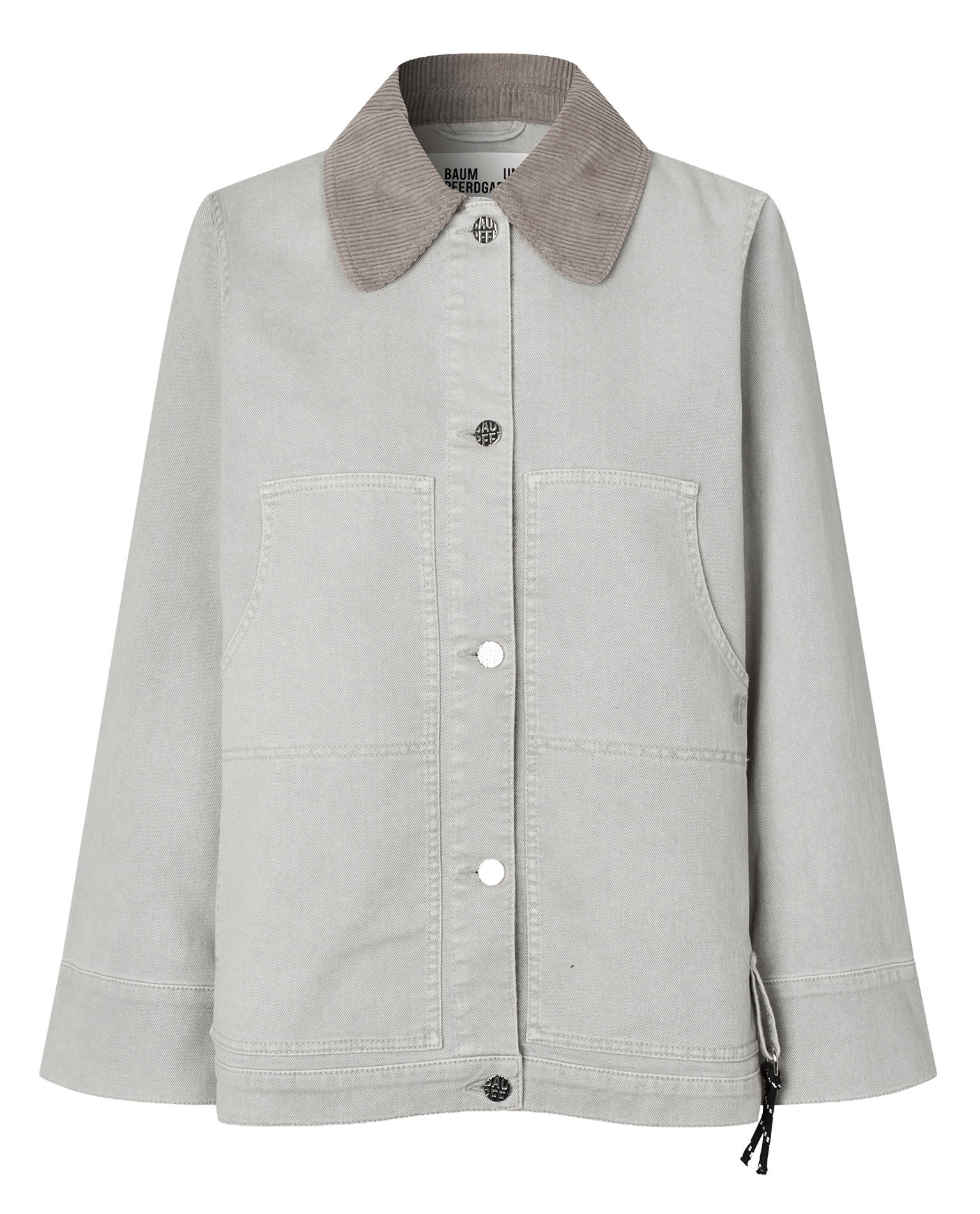 Oversized jas met knoopsluiting en fluwelen kraag BAUM UND PFERDGARTEN Grijs