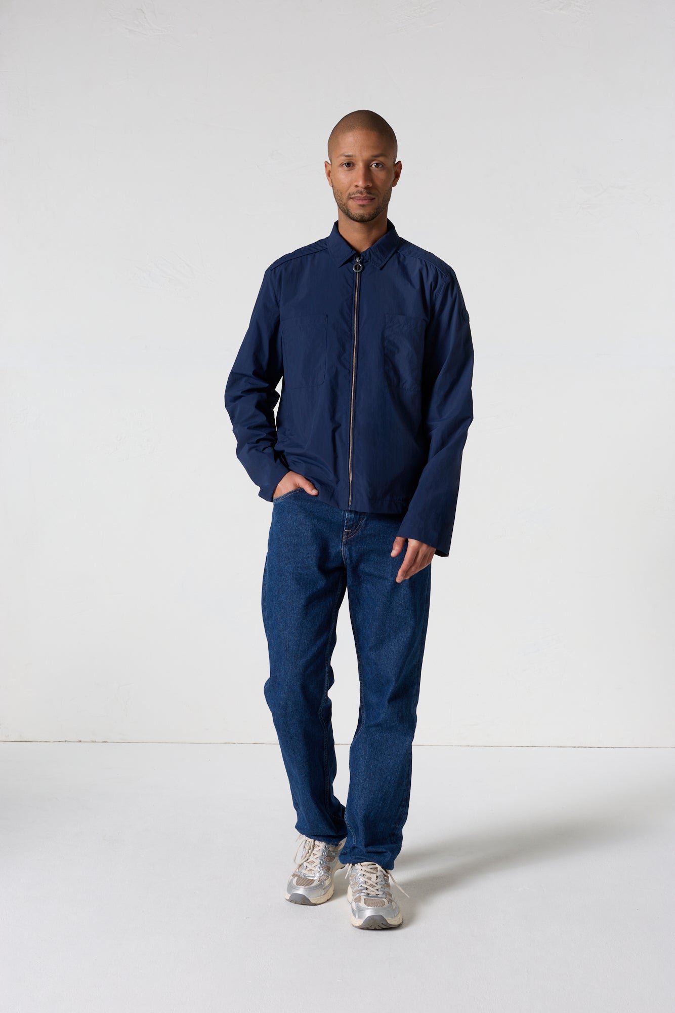 Veste légère col chemise guy JOTT Bleu