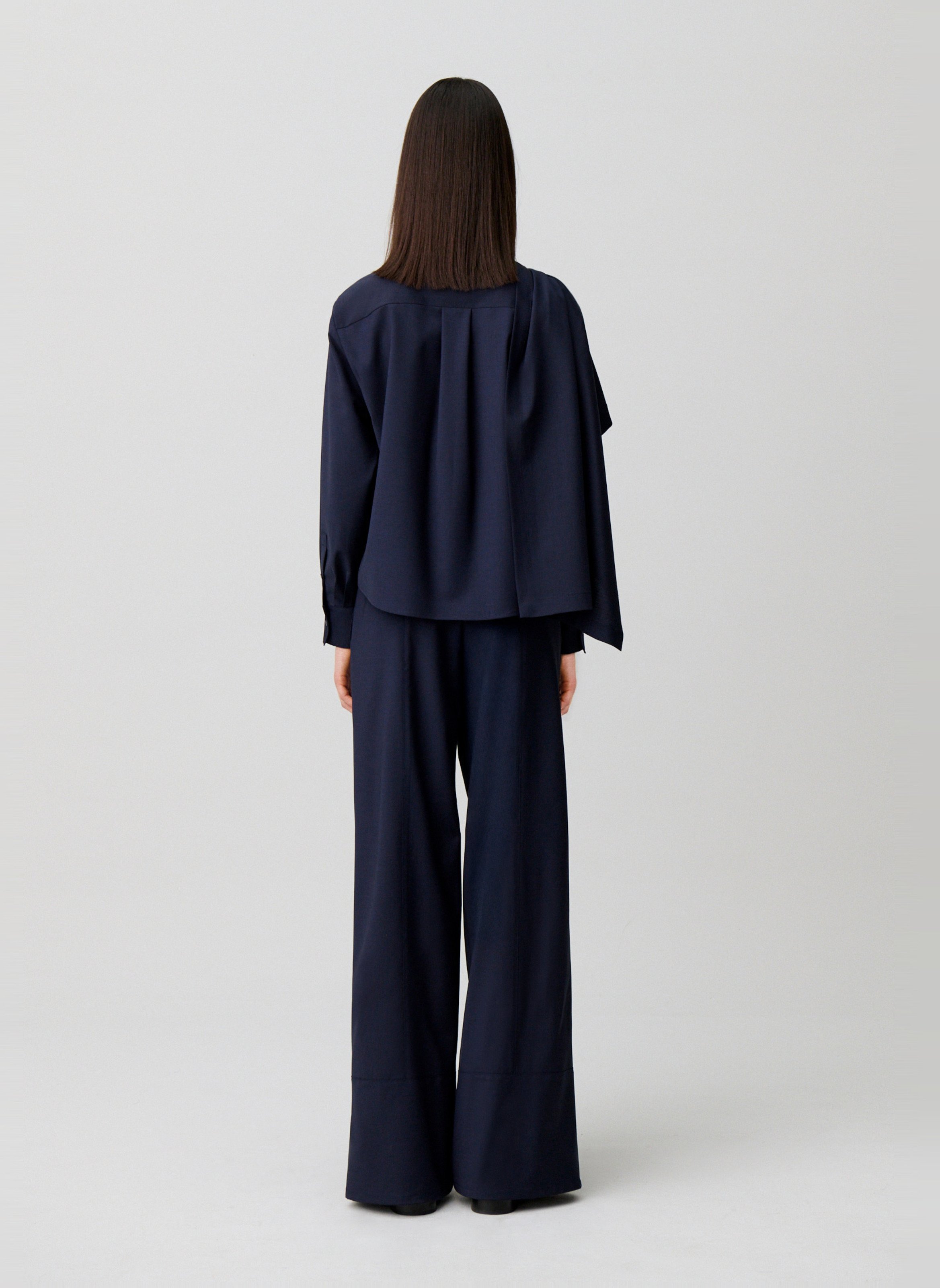 Oversized overhemd van gemengde wol CLAUDIE PIERLOT Blauw