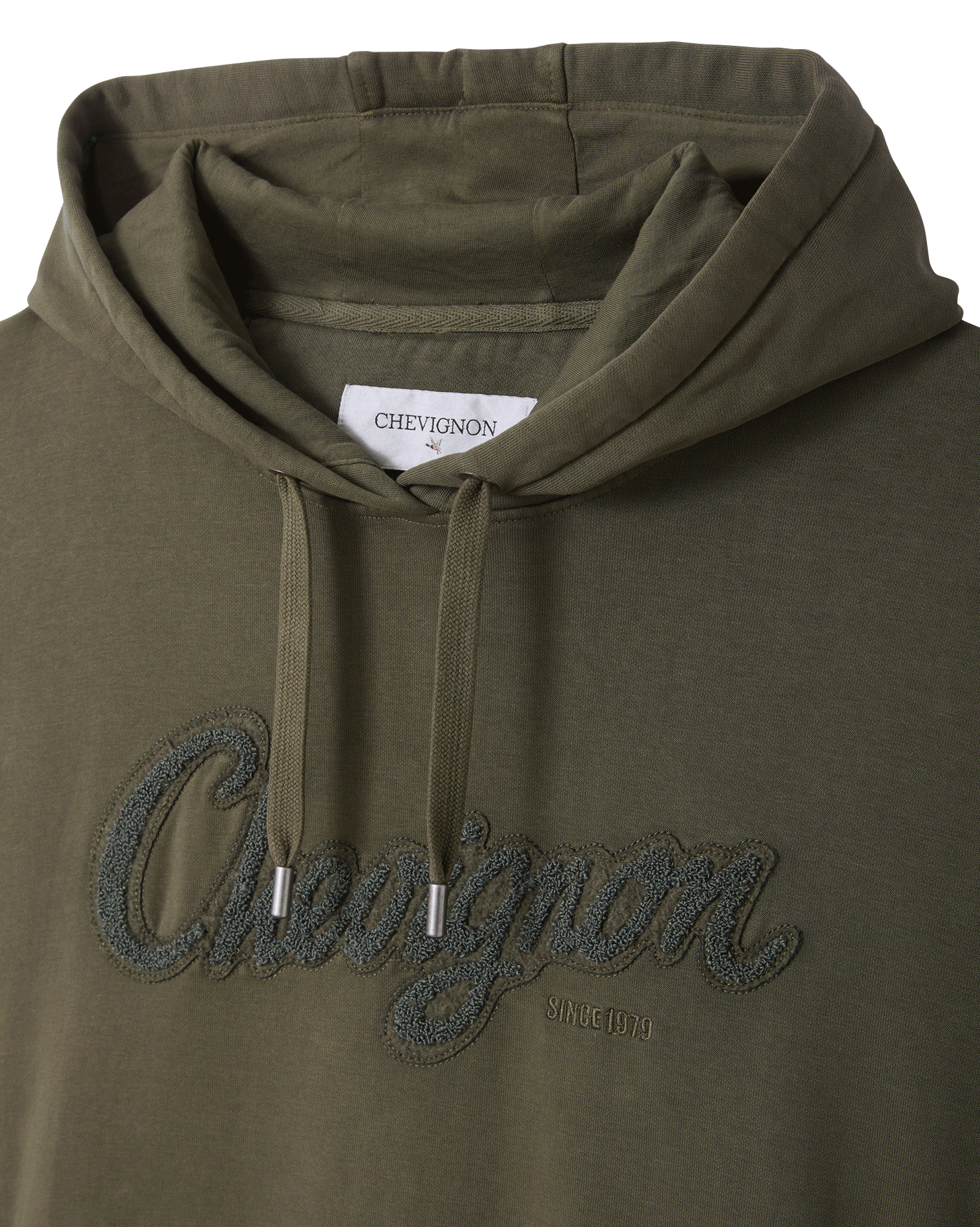 Weit geschnittener Hoodie aus Baumwolle mit Stickerei CHEVIGNON Khaki