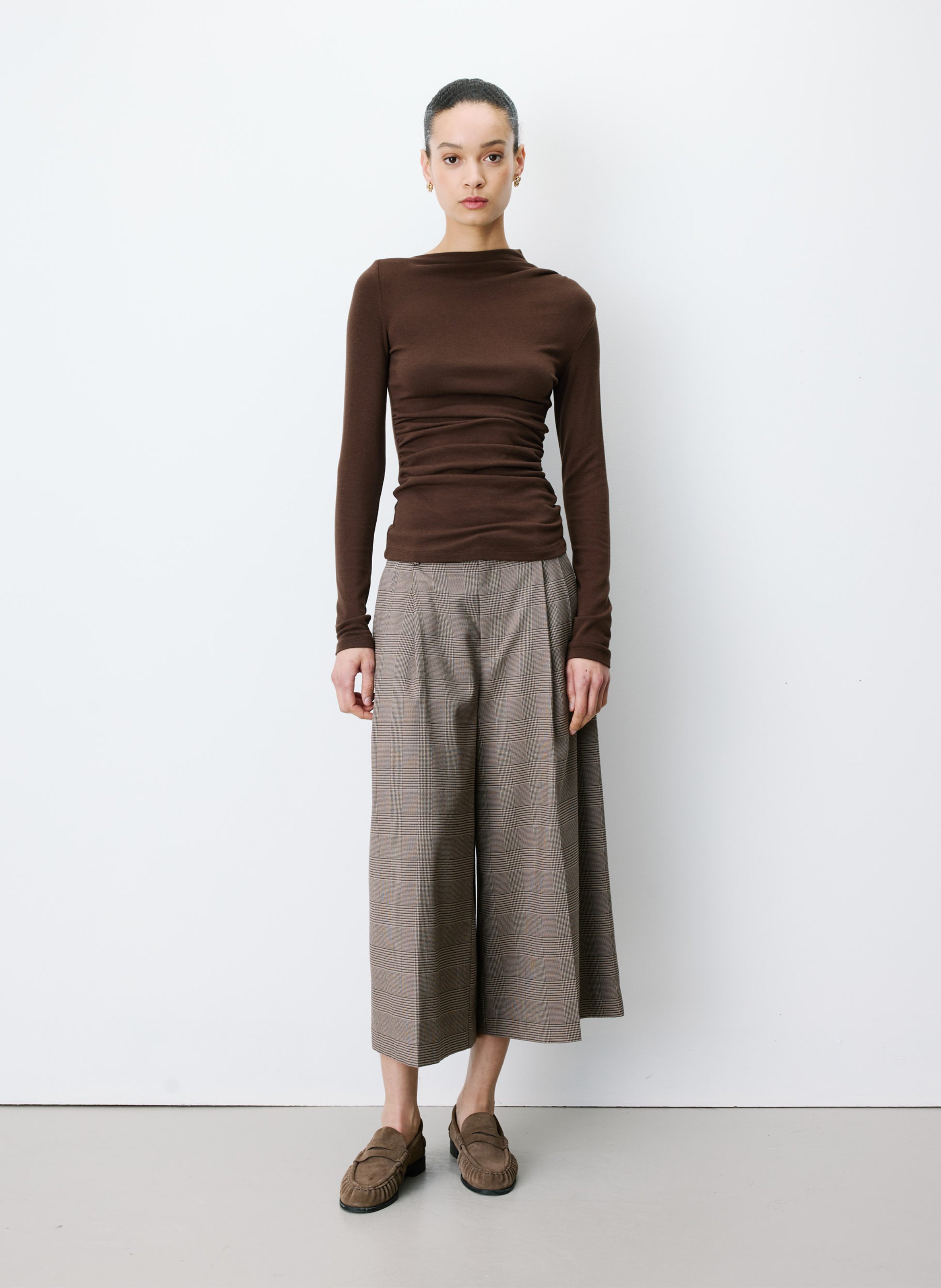 Fitted high neck t-shirt GRACE ET MILA Brown
