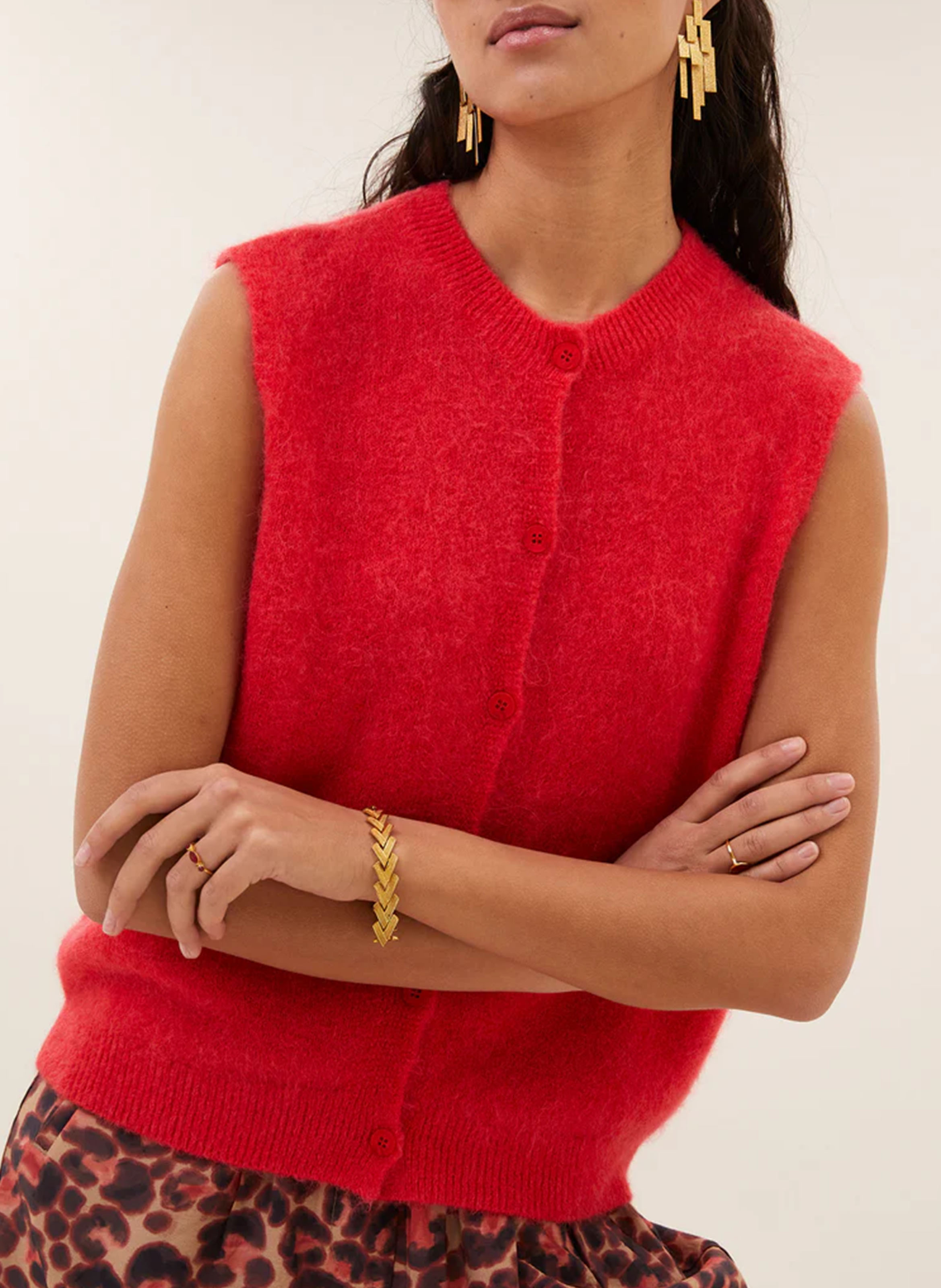 Strickjacke mit Rundhalsausschnitt aus Wolle und Kaschmir BY BAR