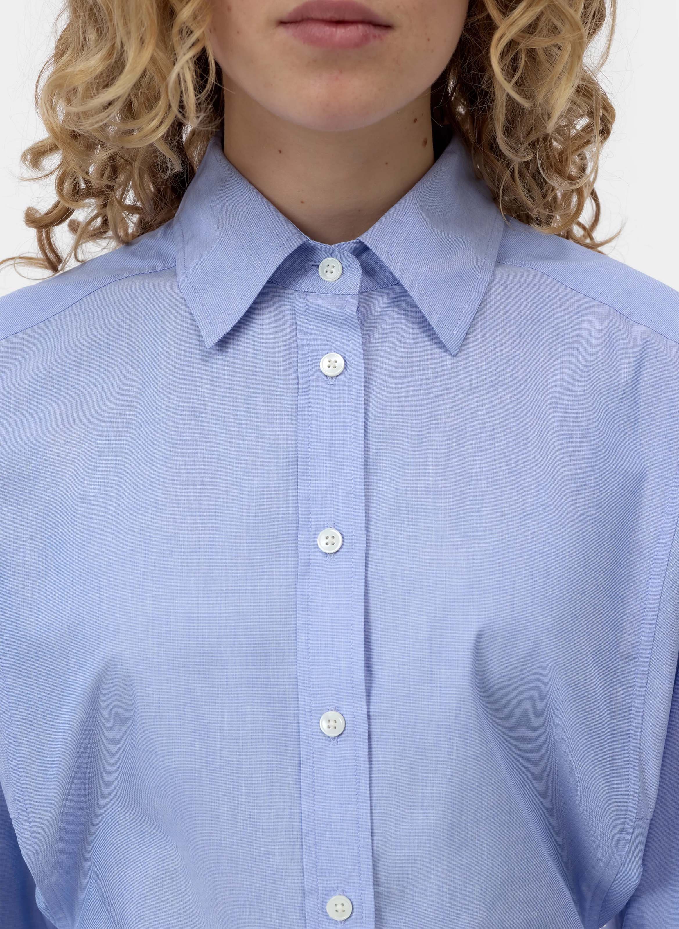 Oversized, katoenen blouse met klassieke kraag CLOSED Blauw