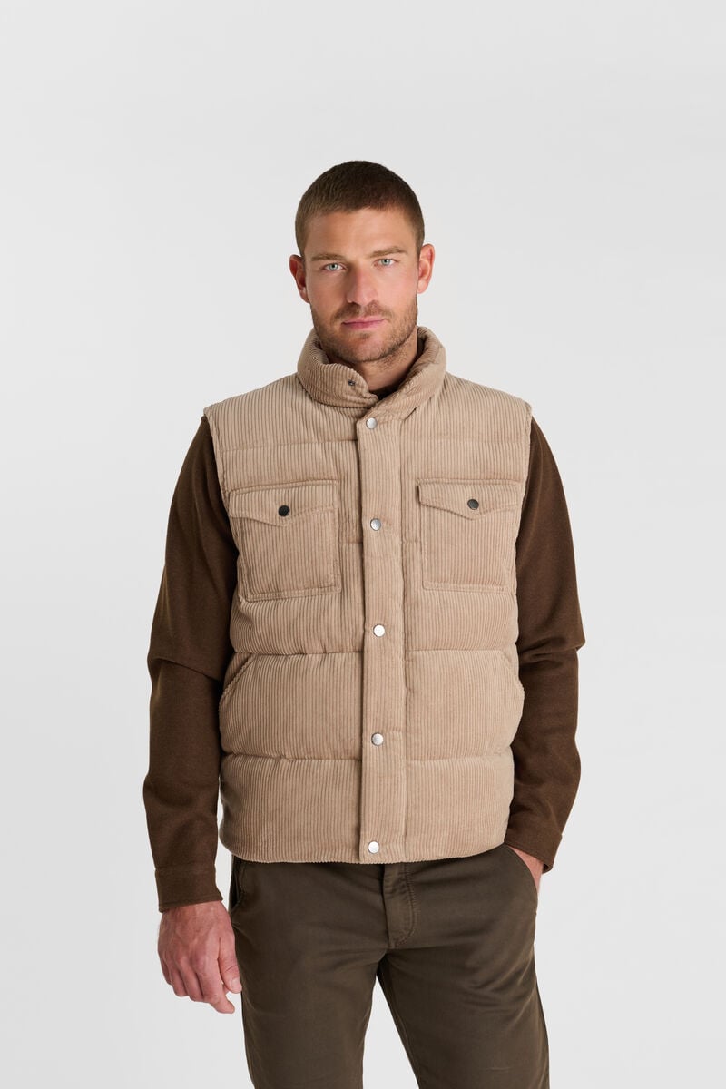 Sleeveless Puffer Vest LE TEMPS DES CERISES Beige