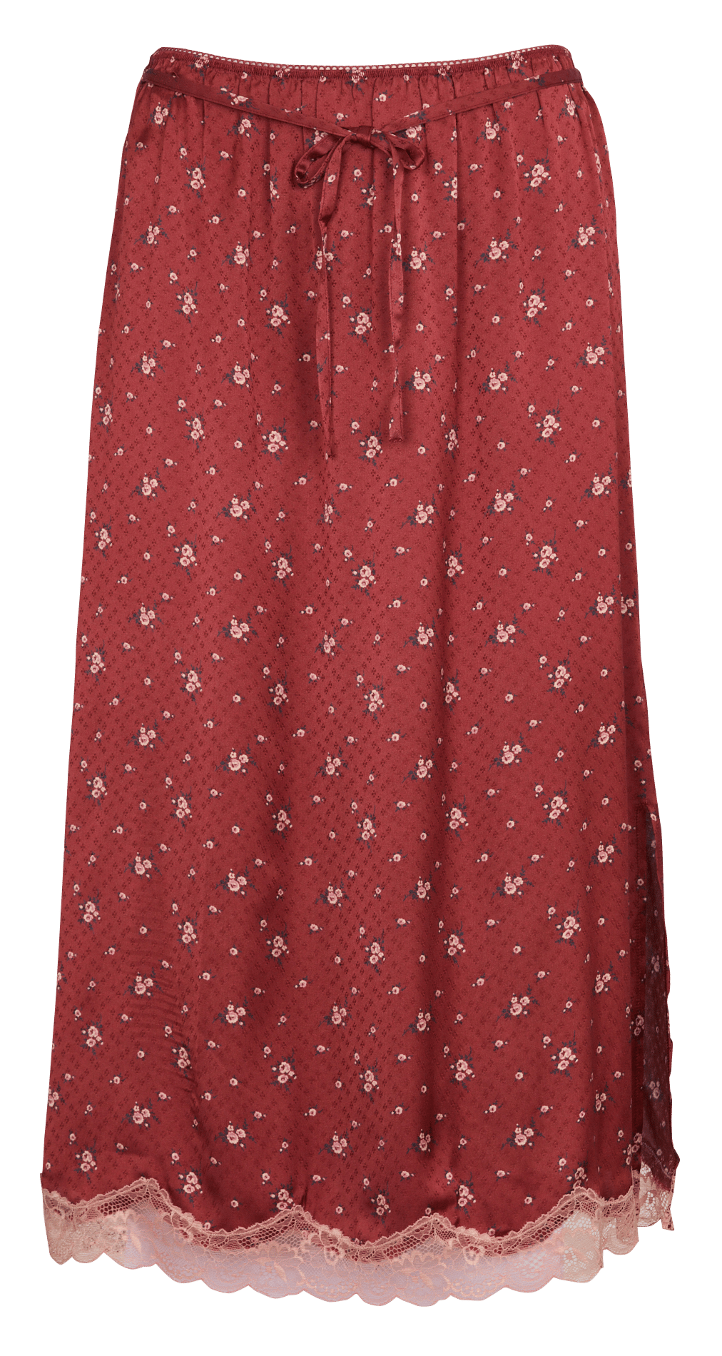 Midi skirt with patterned lace trim PETITE MENDIGOTE Orange