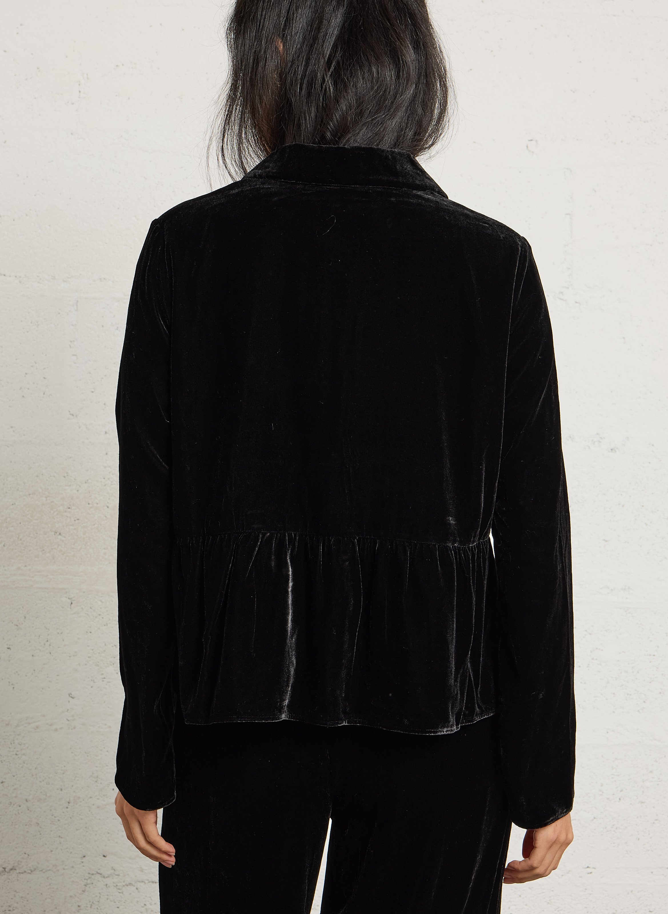 Ruime fluwelen blouse DES PETITS HAUTS Zwart