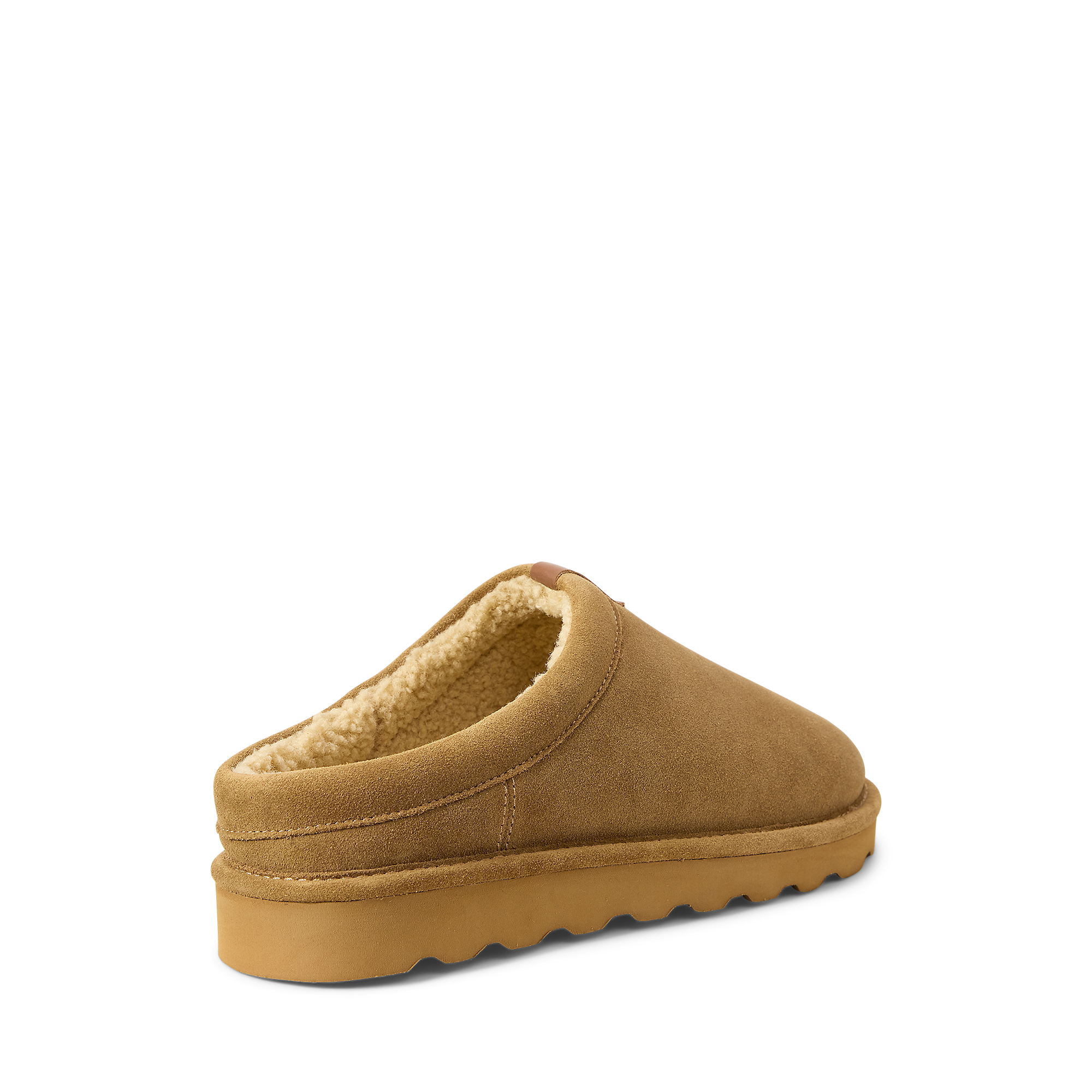 Lined suede leather slipper POLO RALPH LAUREN Brown