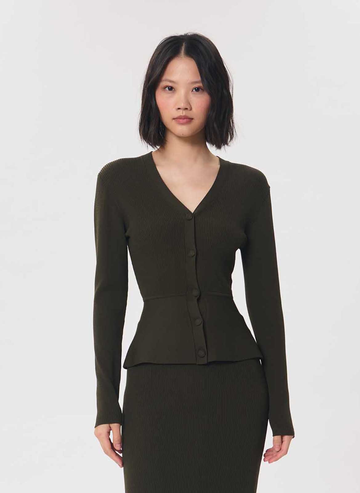 Effen getailleerd gilet met V-hals TARA JARMON Groen