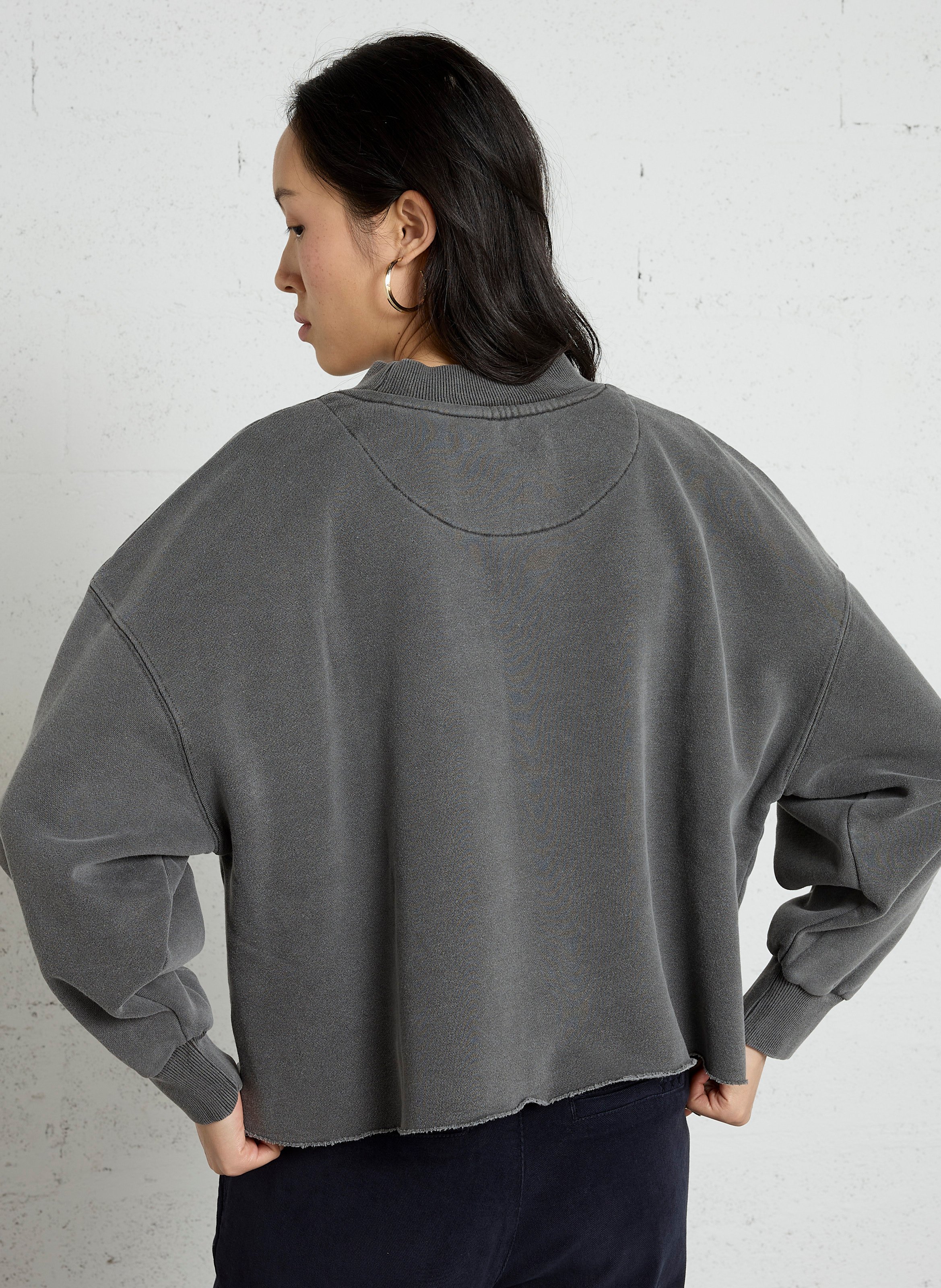 Baumwoll-Sweatshirt mit Rundhalsausschnitt NEWTONE Grau