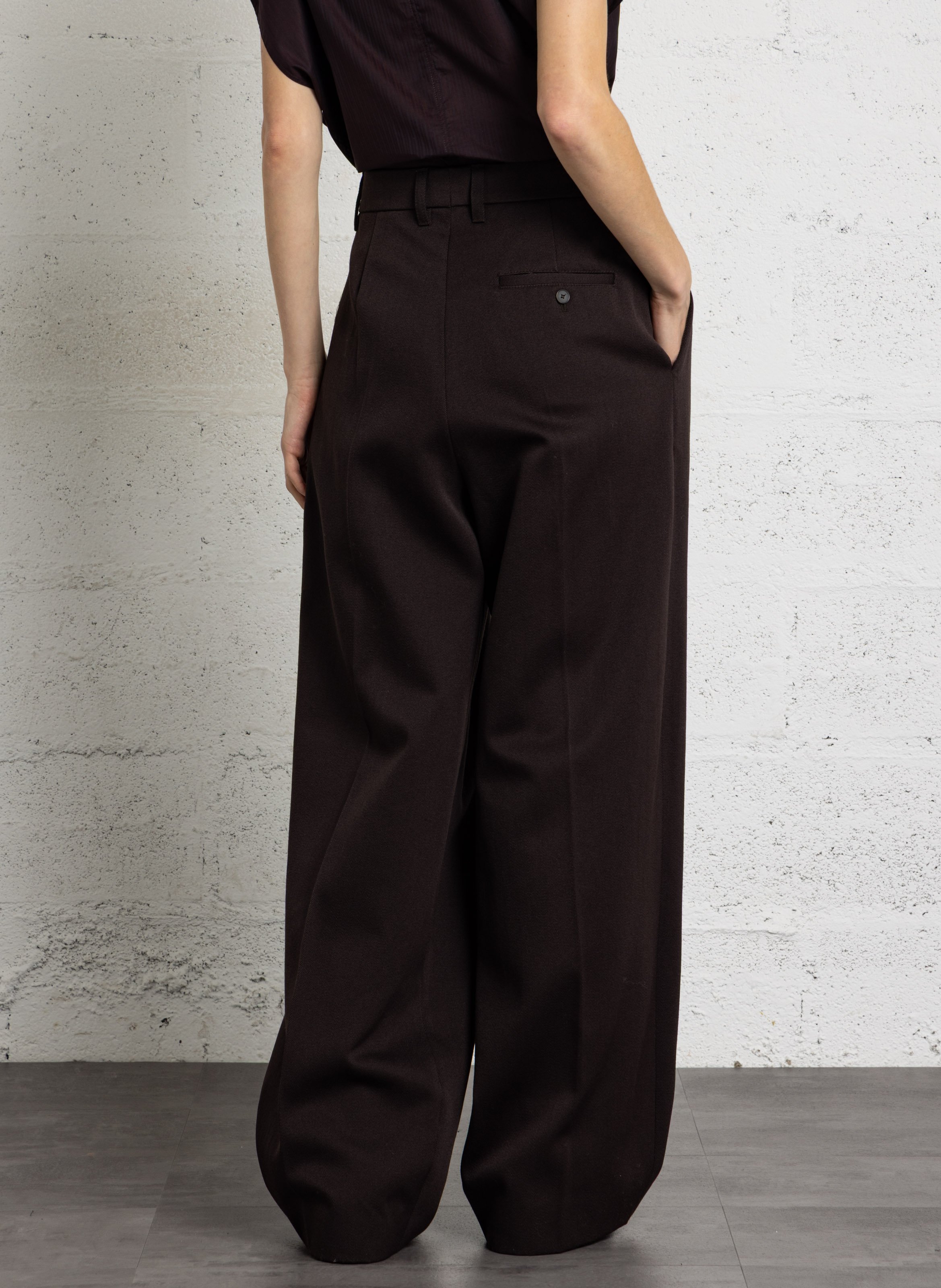 Weite Bundfaltenhose aus Wollmischung SOEUR Schwarz