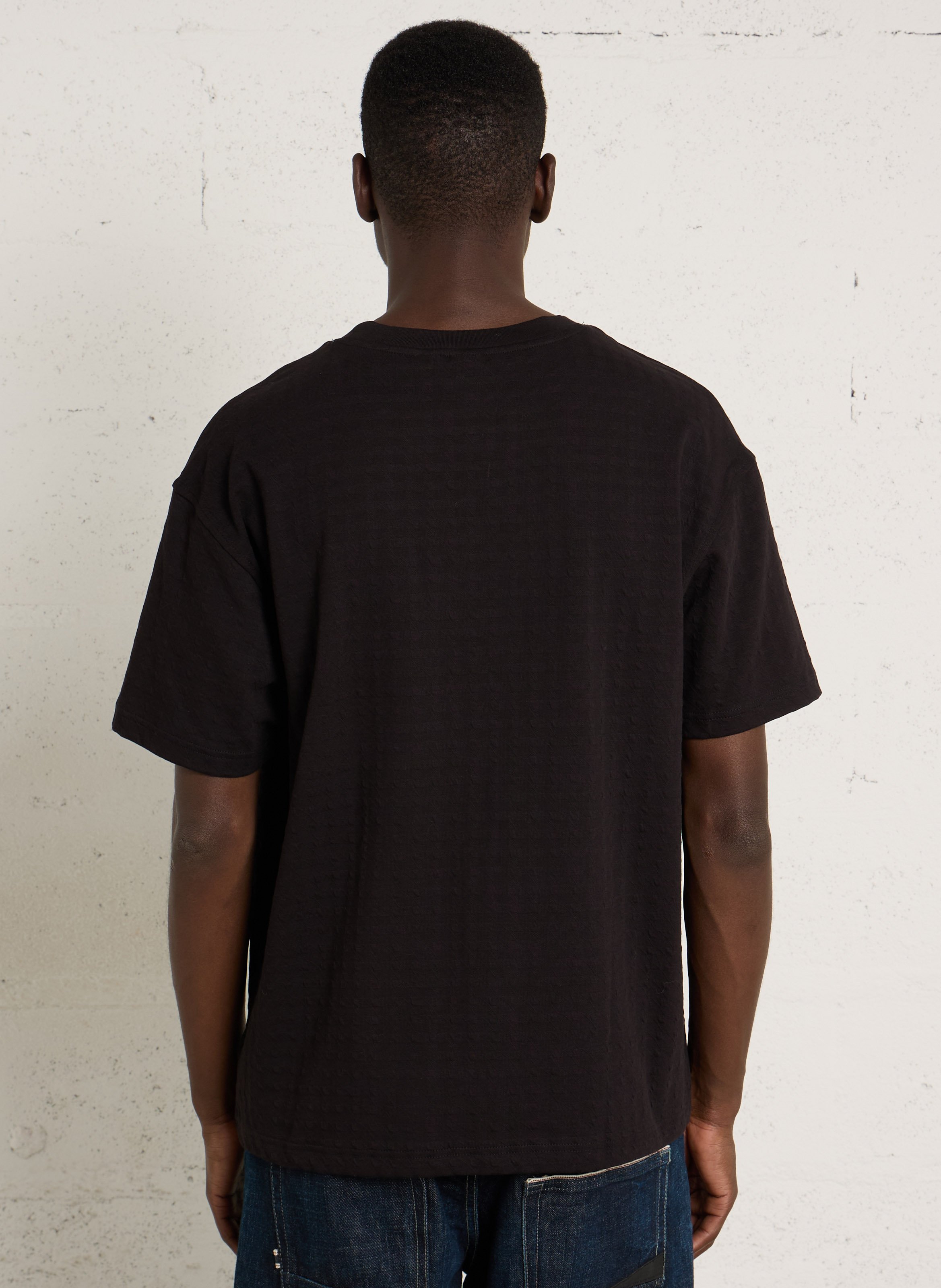 Gerader Rundhalsausschnitt T-Shirt aus Stretch-Baumwolle LE TEMPS DES CERISES Schwarz