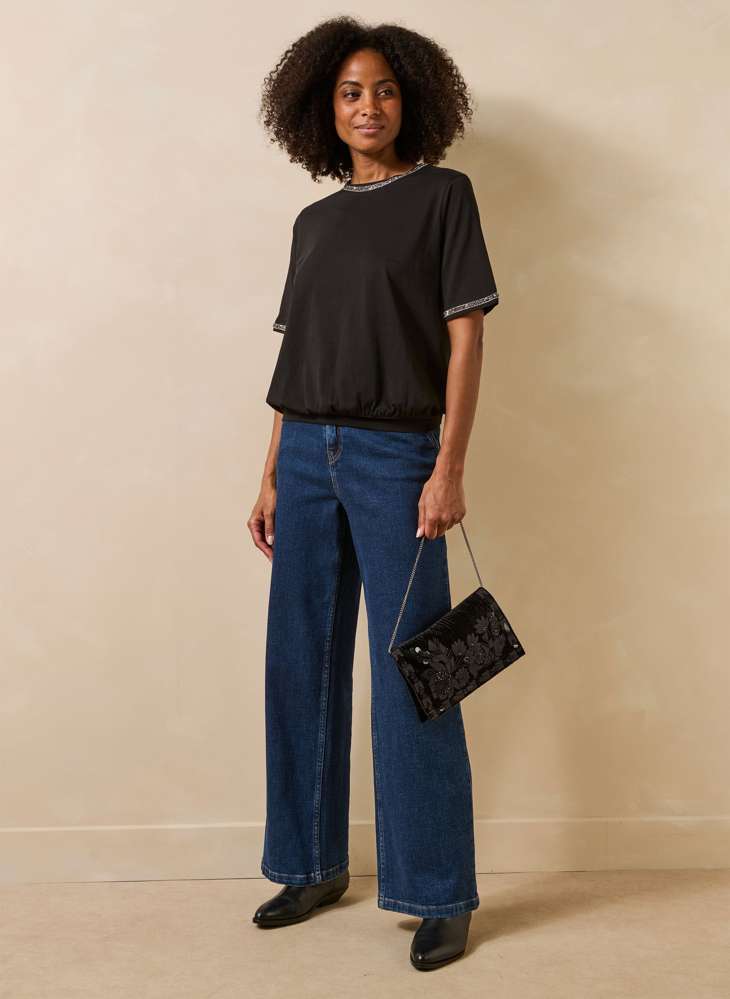 Oversize-Baumwoll-T-Shirt LA FEE MARABOUTEE Schwarz