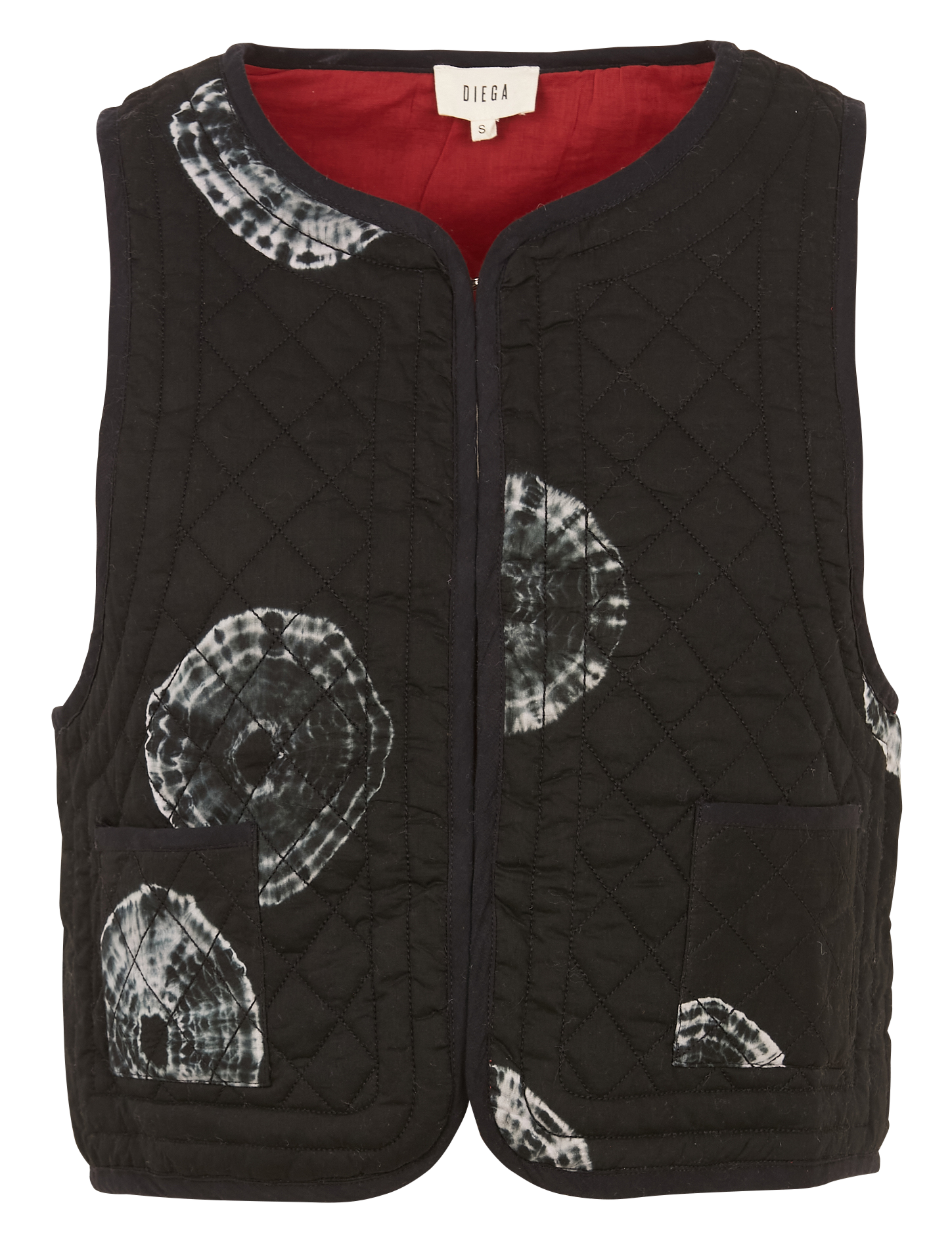 Gilet matelassé en coton imprimé   DIEGA Noir