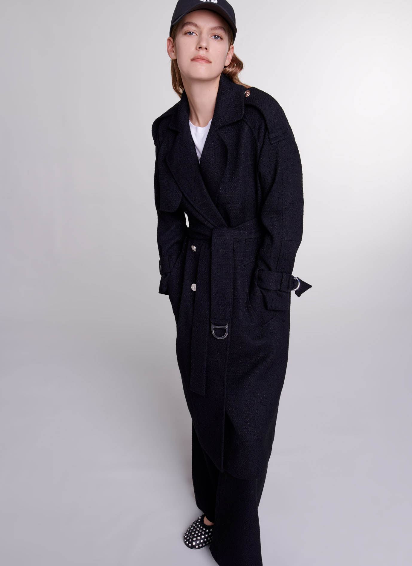 Loose fit trench discount coat