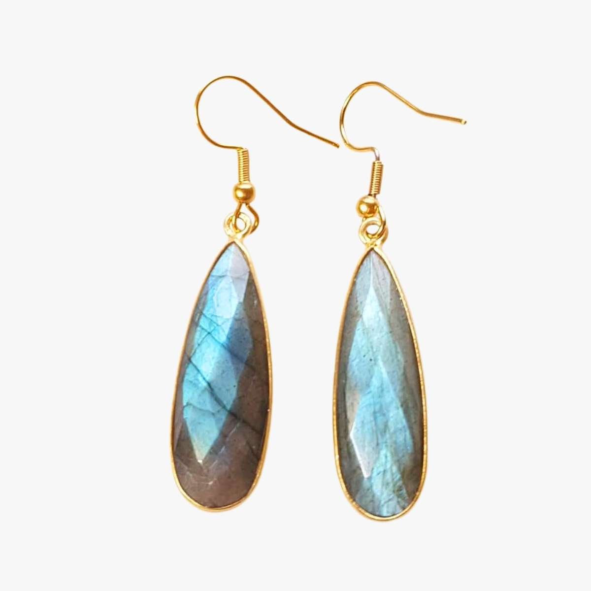 Labradorite earrings GINANDGER Grey