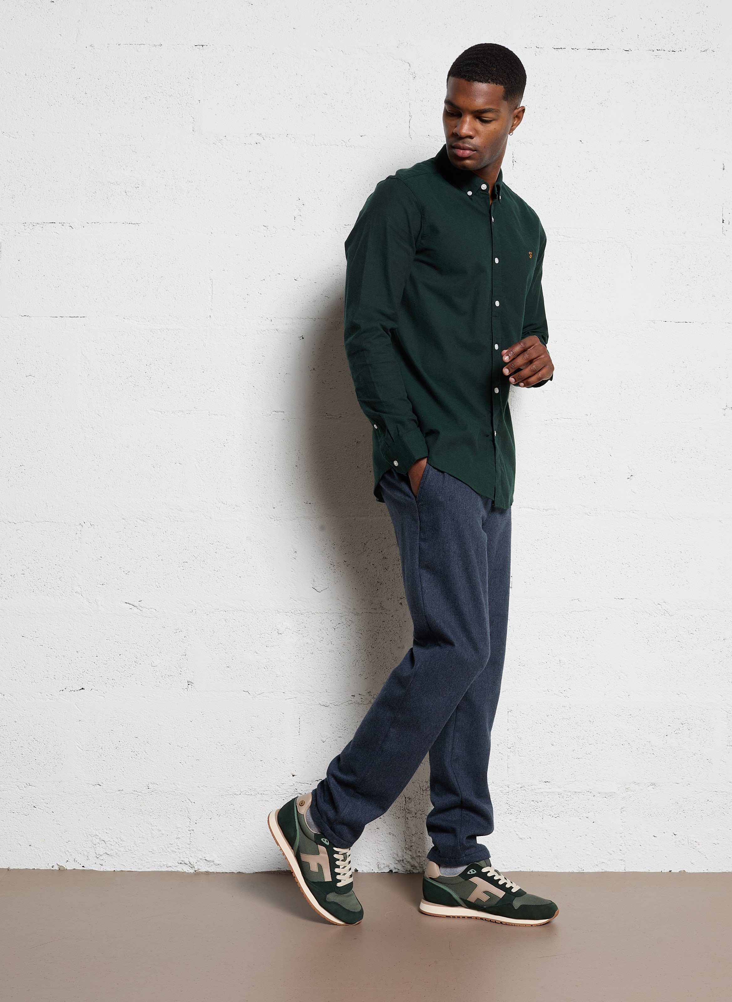 Gerade geschnittene Hose - Woll-Mix FAGUO Blau