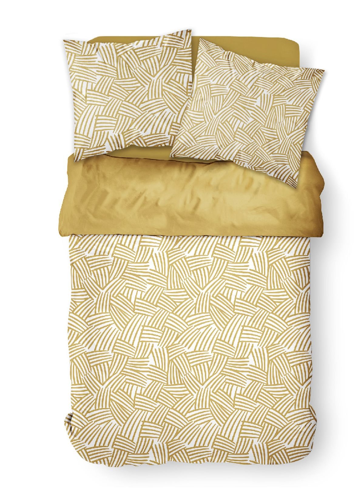 Parure de lit  imprimé en coton TODAY LINGE DE MAISON Jaune