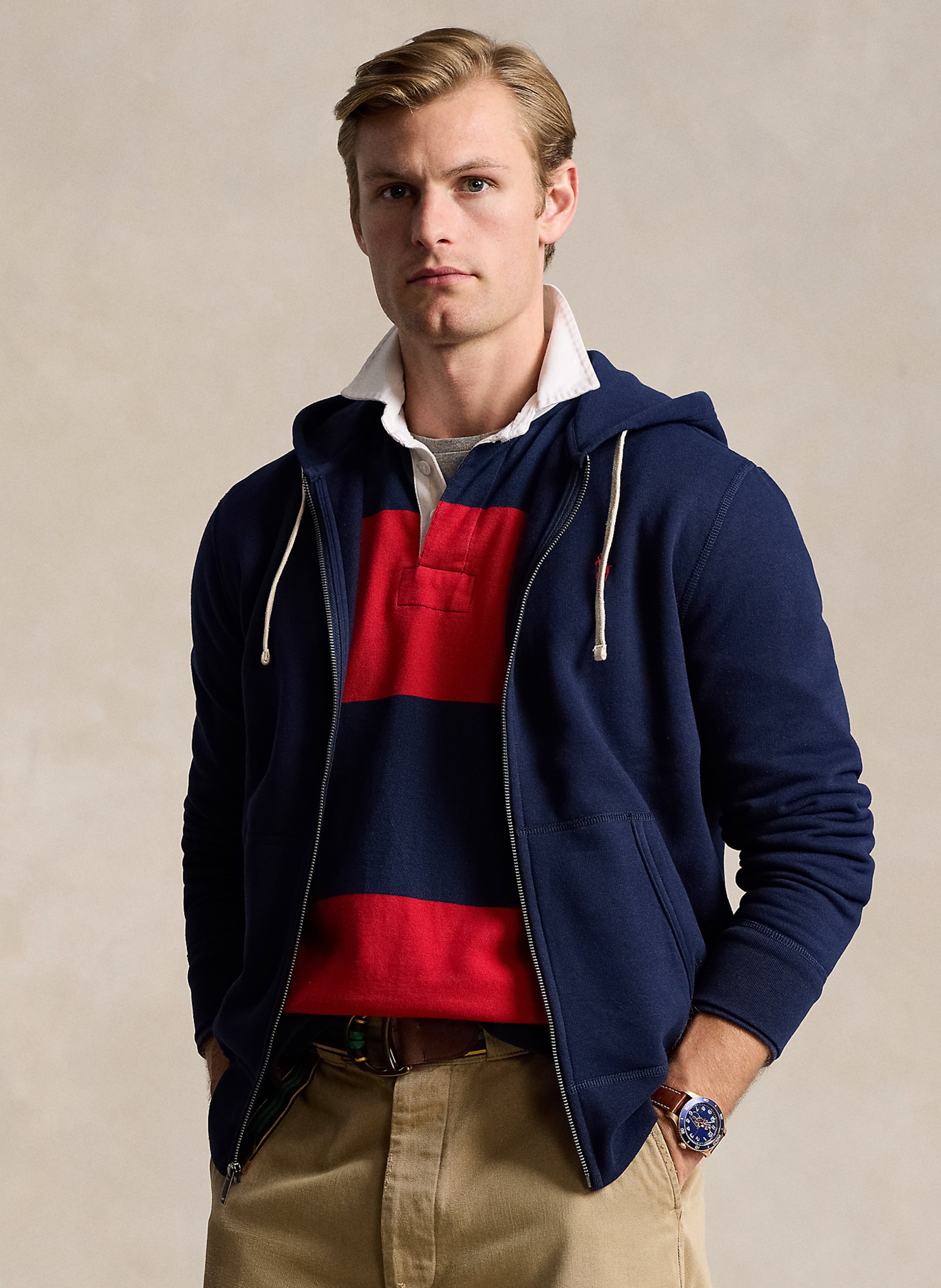 Regular-fit cotton-blend hoodie POLO RALPH LAUREN Blue