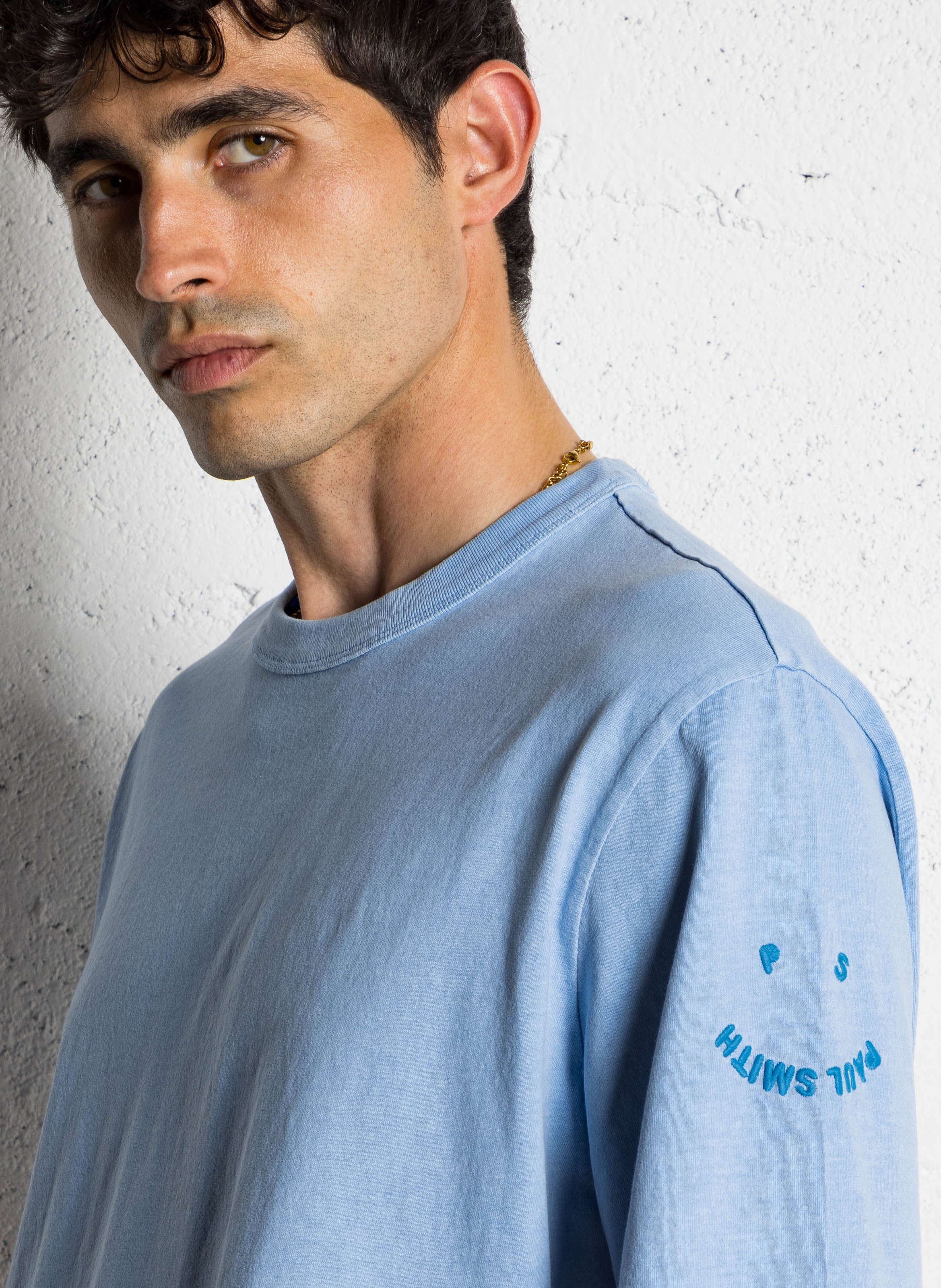 Loose-fit round-neck organic cotton T-shirt PAUL SMITH Blue