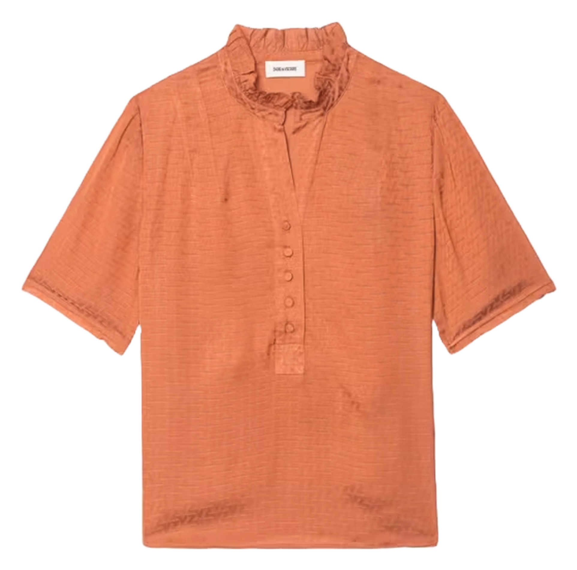 Top satiné à col victorien ZADIG&VOLTAIRE Marron