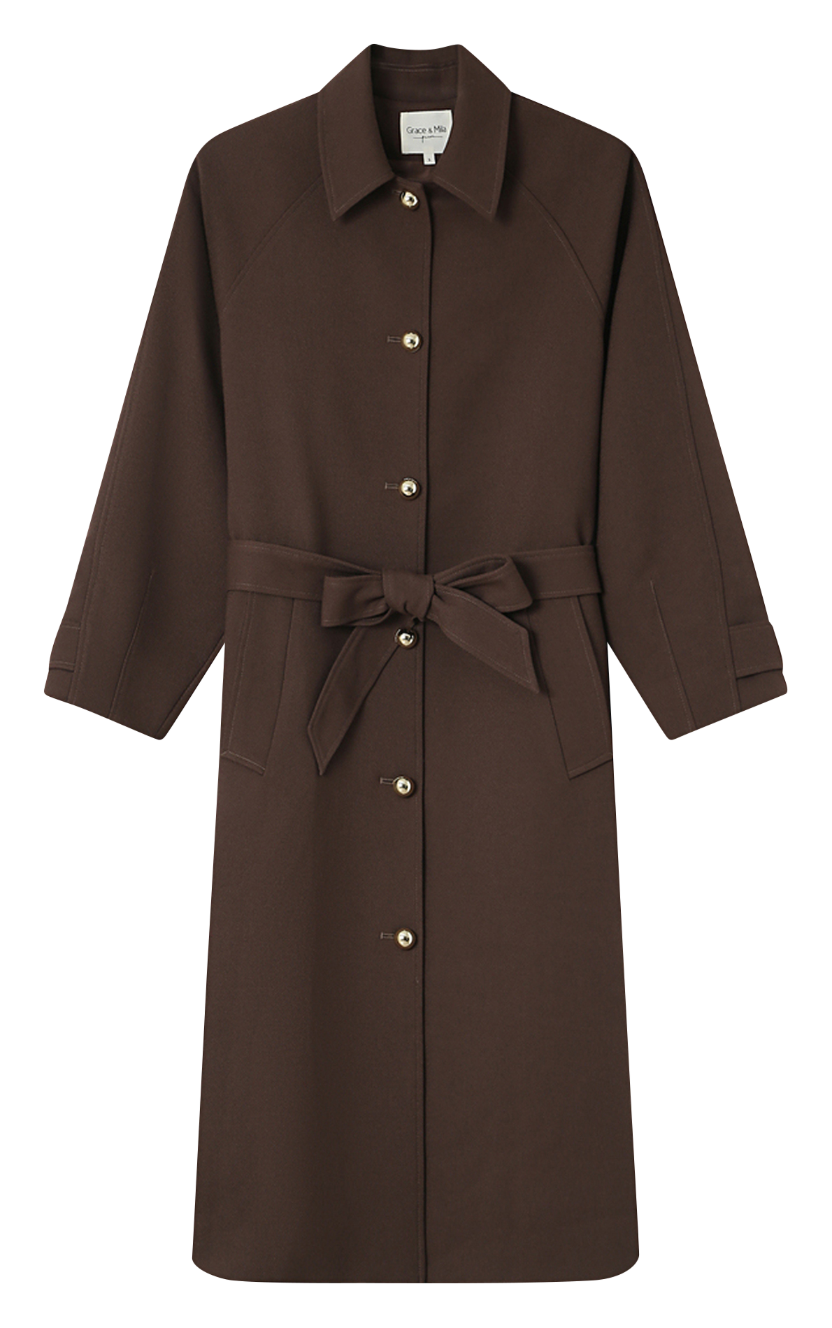 Classic collar trench coat GRACE ET MILA Brown