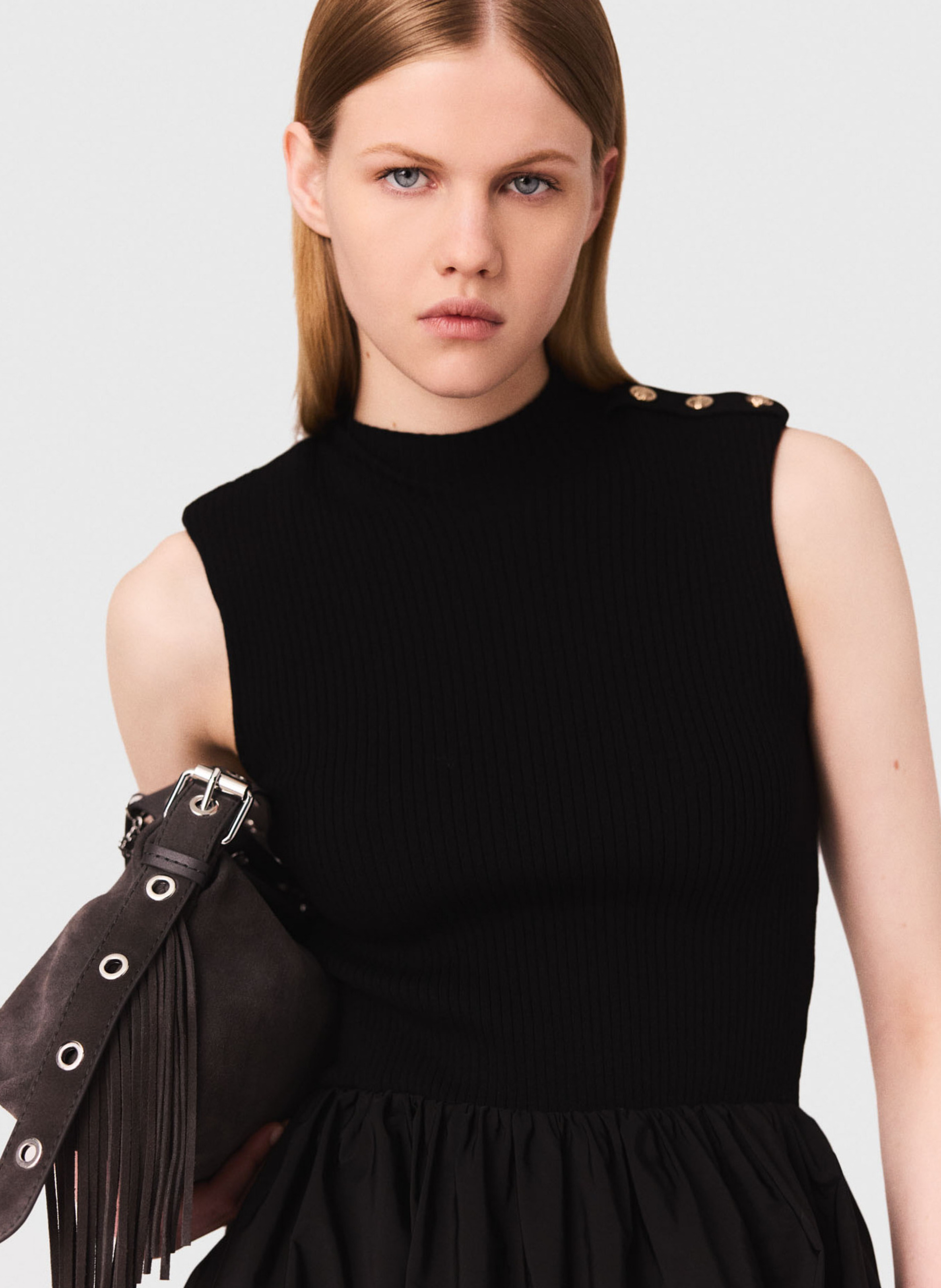 Short dress with high collar MAJE Black