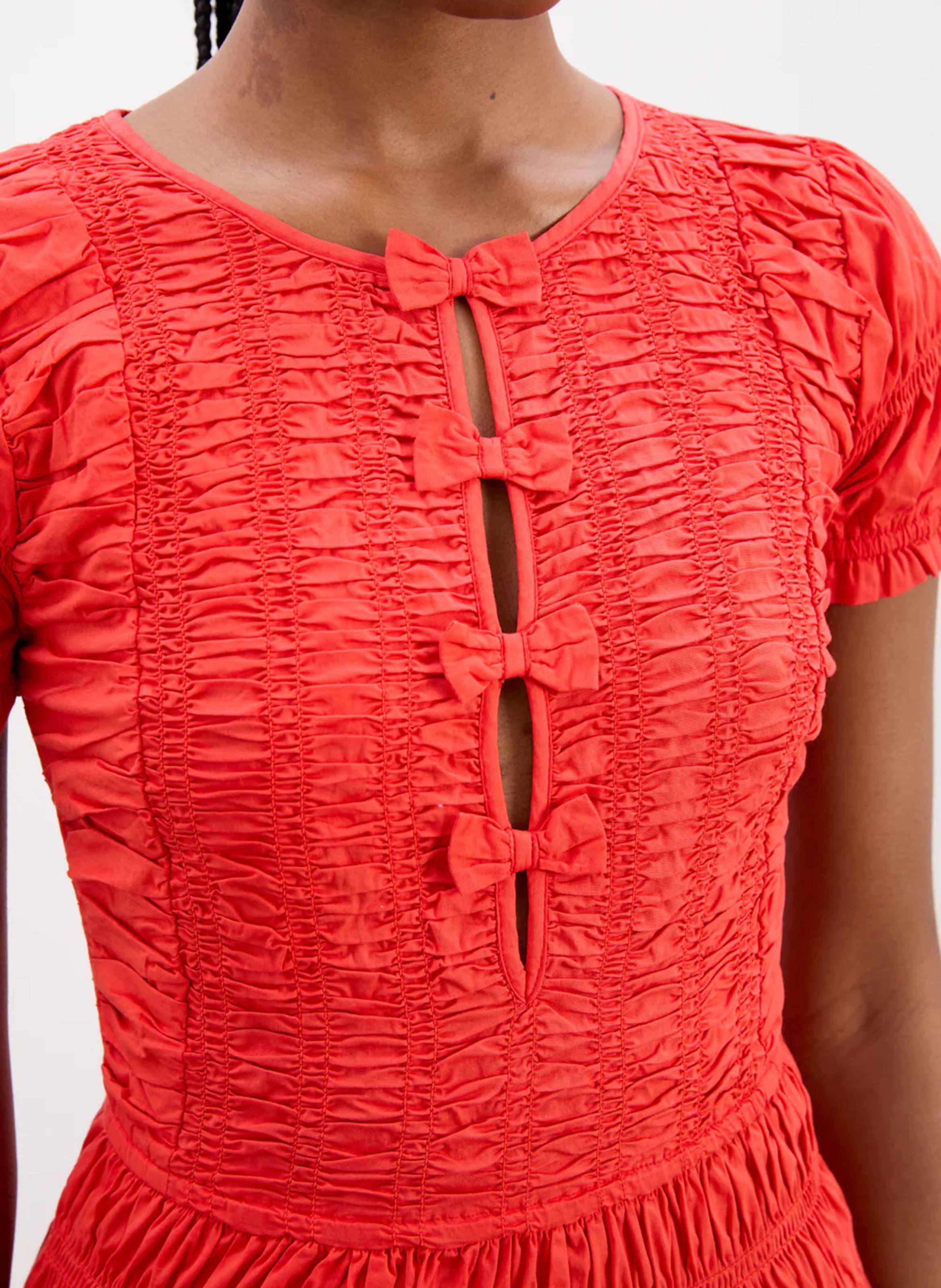 Cotton-blend midi dress DAMSON MADDER Brown