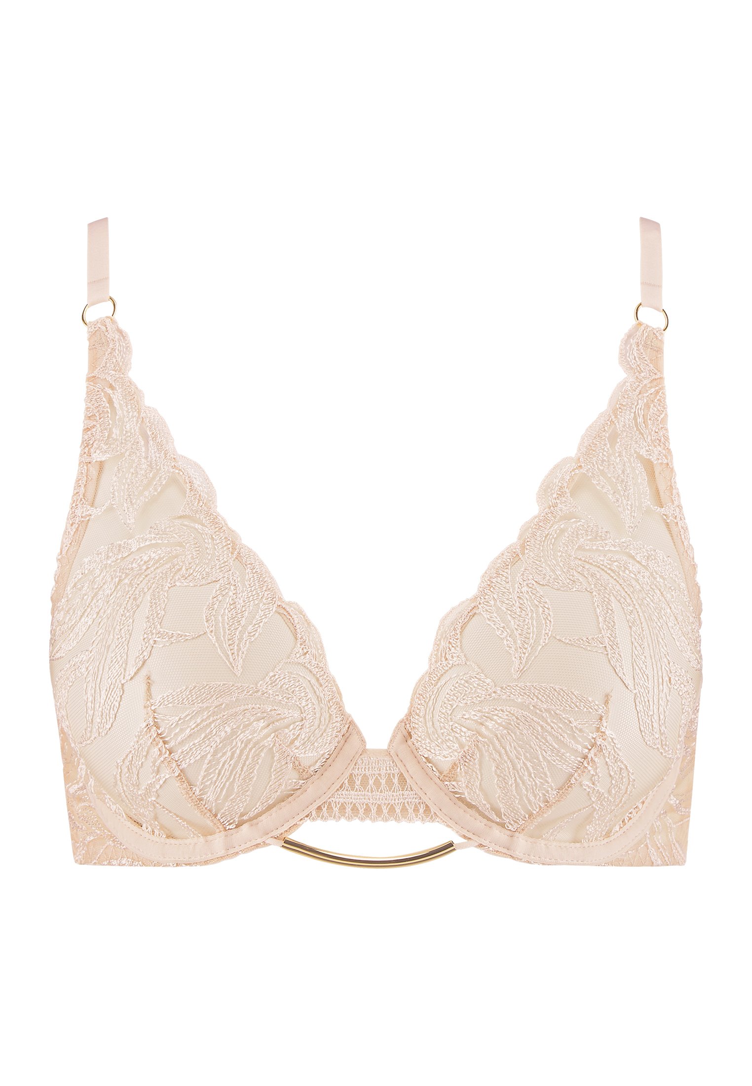 A la Folie kohl black underwired triangle bra AUBADE Beige