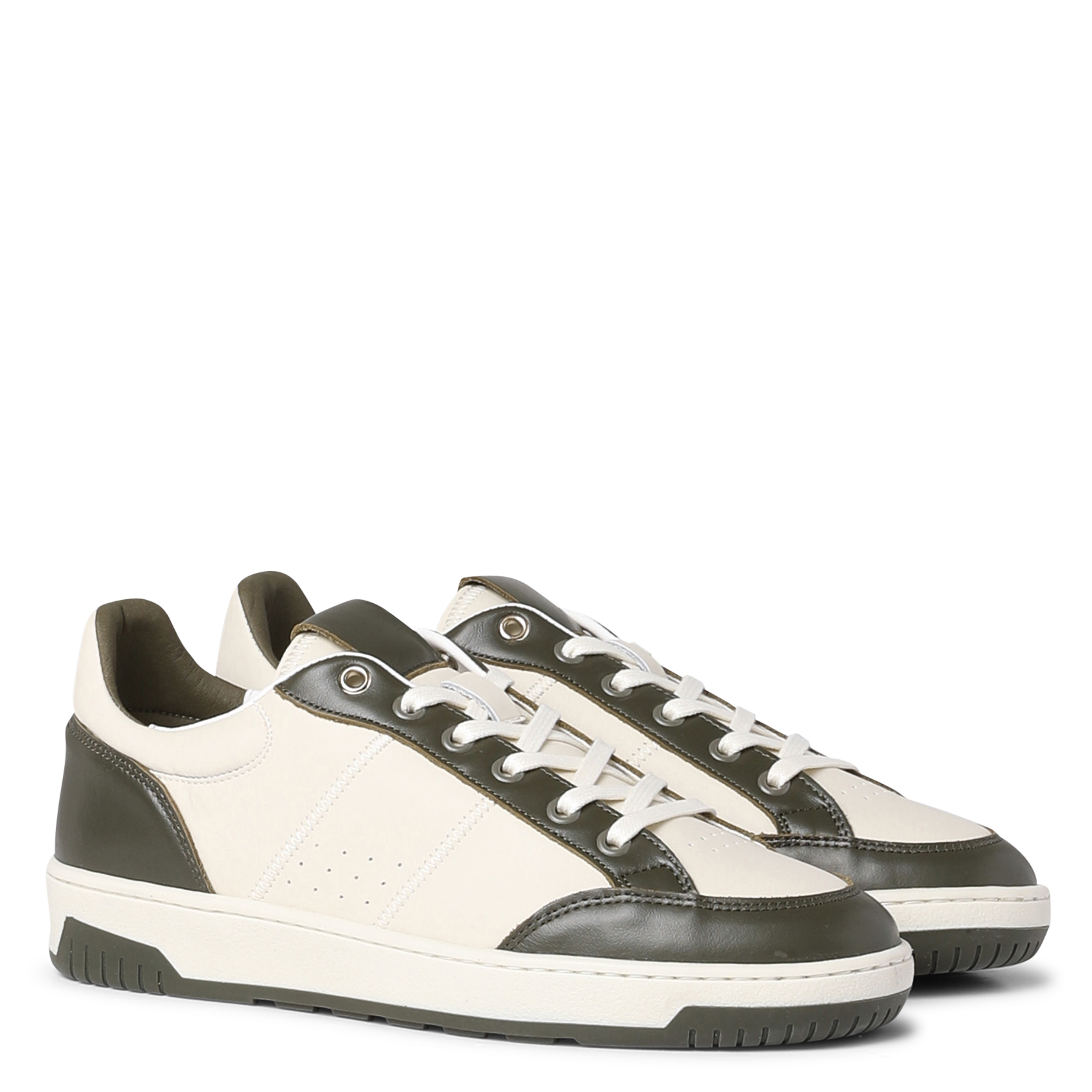 Baskets basses en cuir  MAISON 123 Kaki